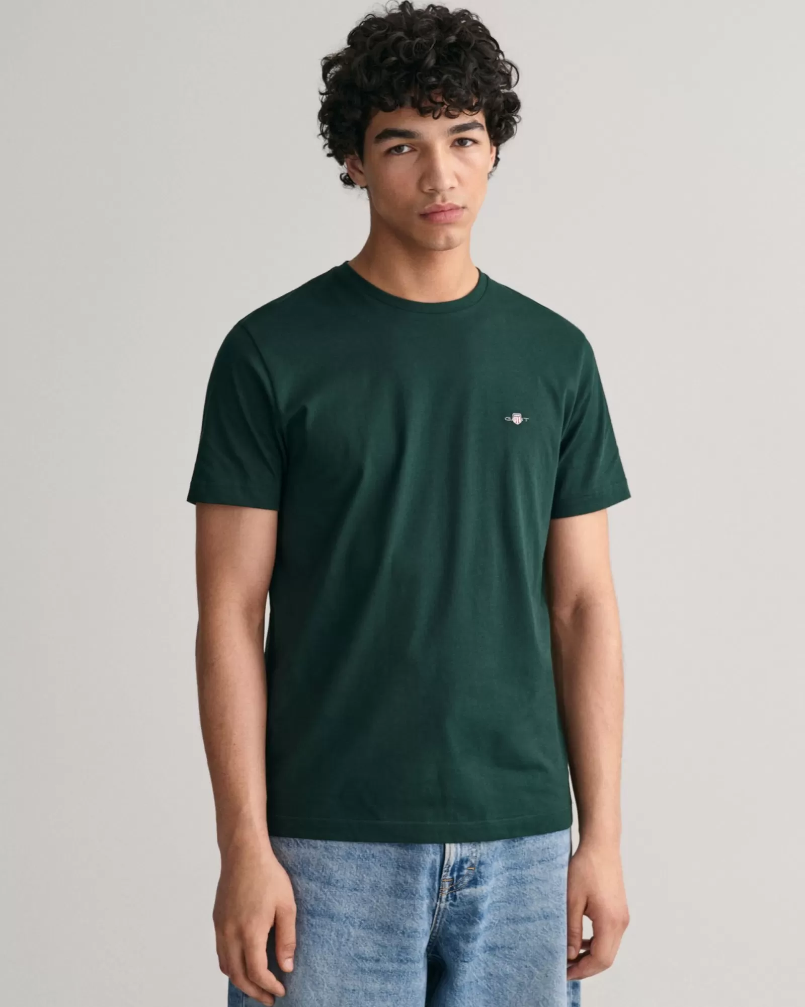 Men GANT T-Shirts*Regular Fit Shield T-Shirt TARTAN GREEN