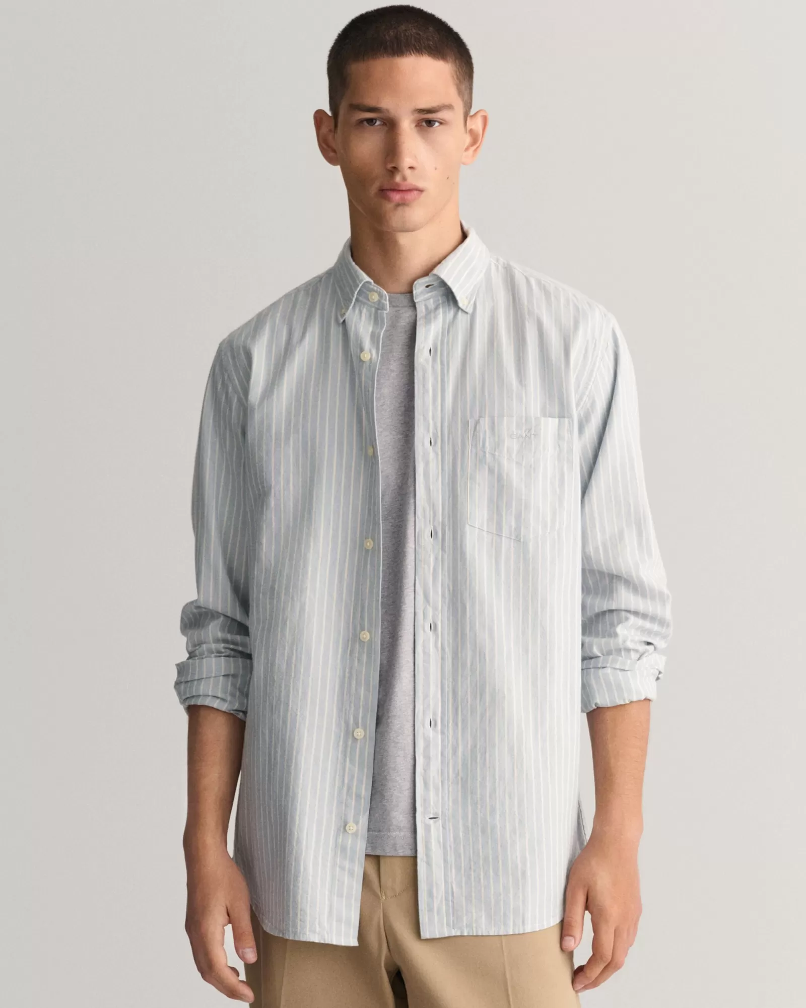 Men GANT Shirts*Regular Fit Striped Archive Oxford Shirt STORMY SEA