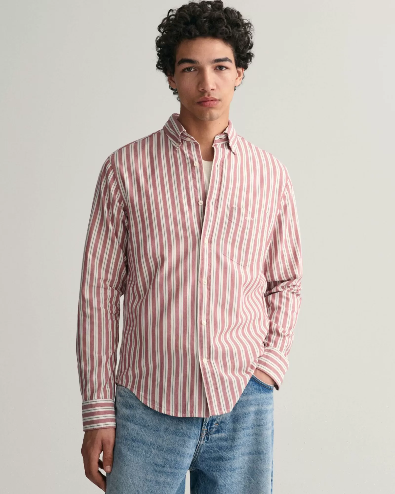 Men GANT Shirts*Regular Fit Striped Archive Oxford Shirt MAHOGANY RED