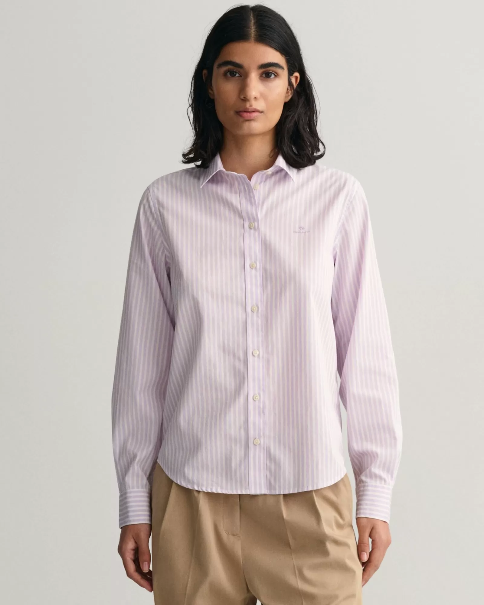 Women GANT Shirts*Regular Fit Striped Broadcloth Shirt SOOTHING LILAC