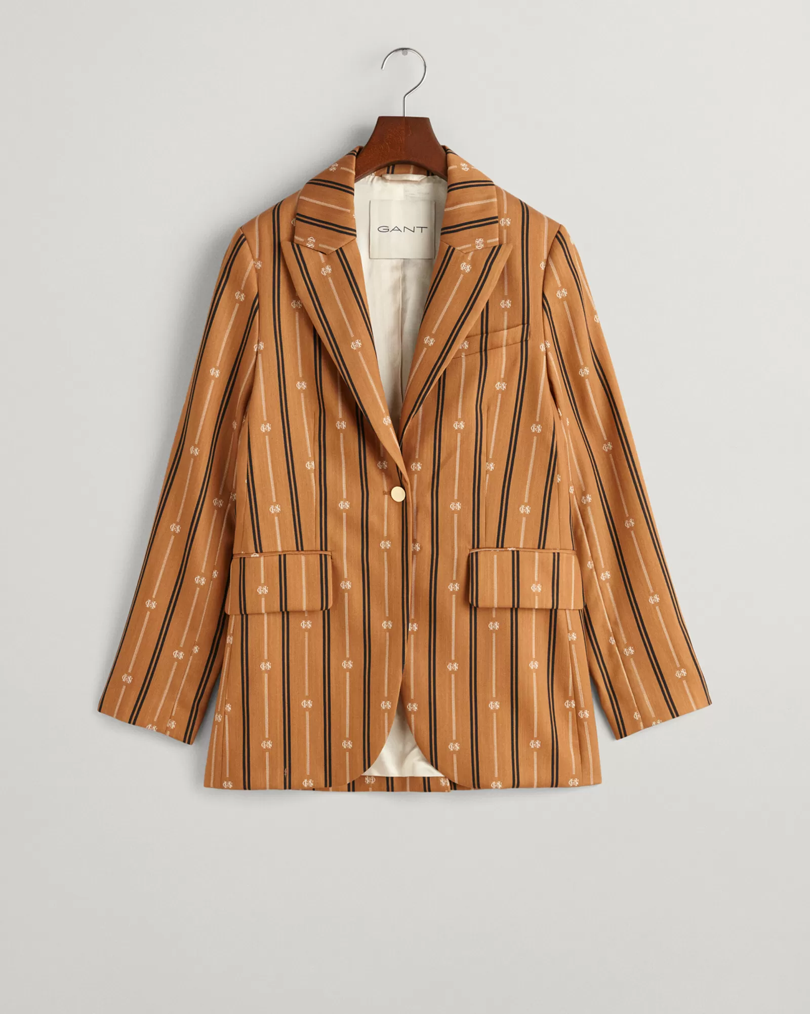 Women GANT Blazers*Regular Fit Striped Monogram Blazer CINNAMON BROWN