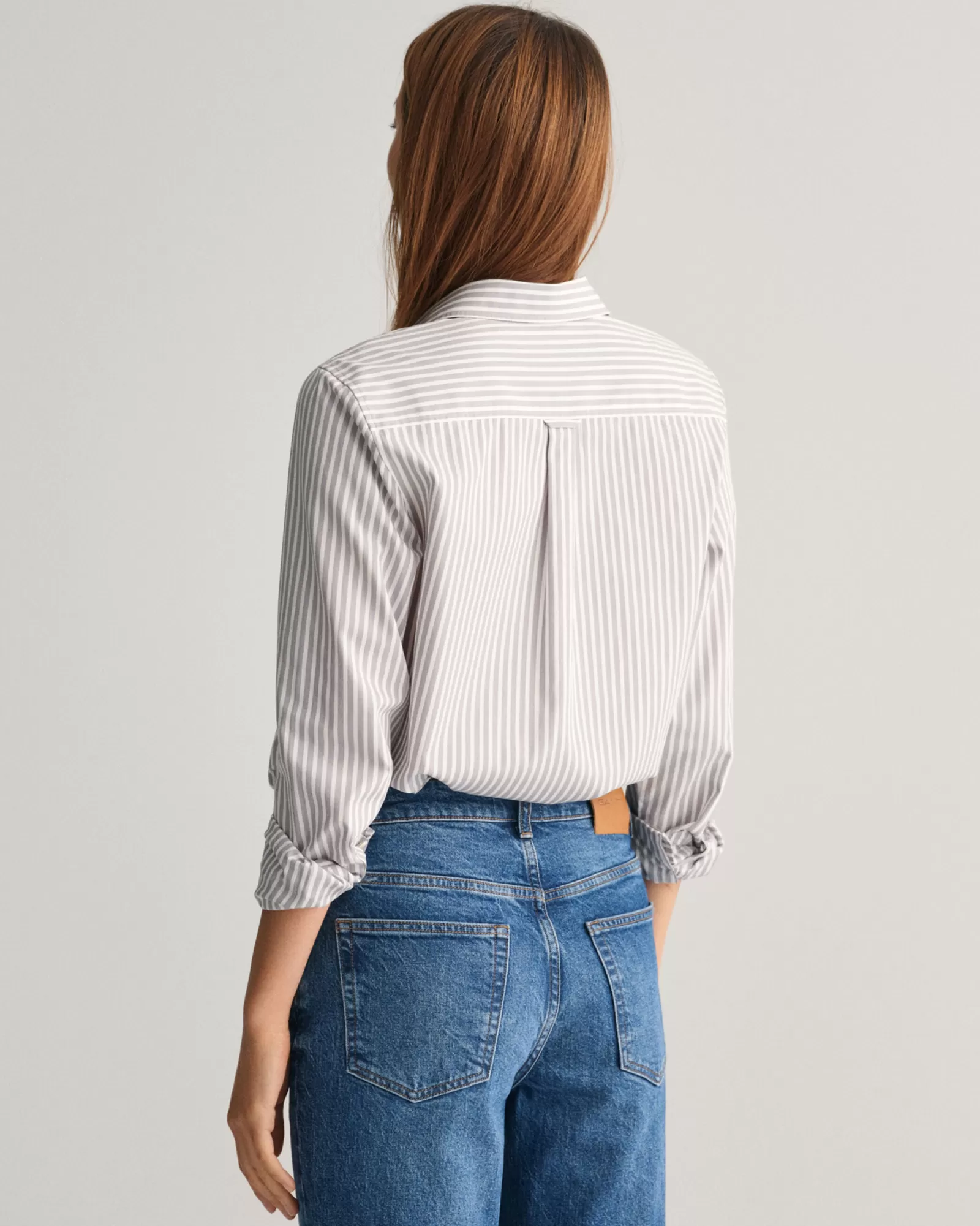 Women GANT Shirts*Regular Fit Striped Poplin Shirt MID GREY