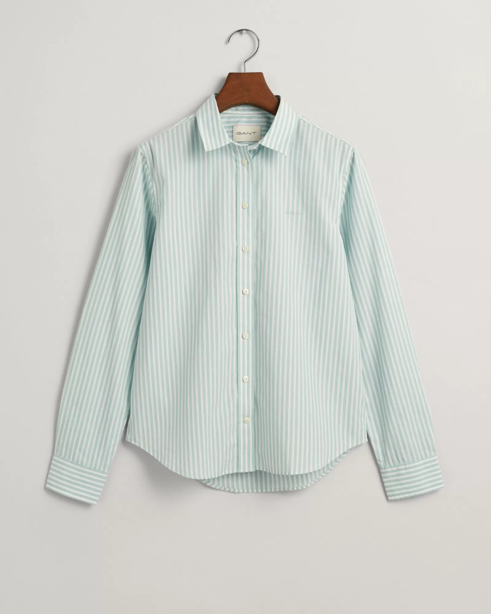 Women GANT Shirts*Regular Fit Striped Poplin Shirt DUSTY TURQUOISE