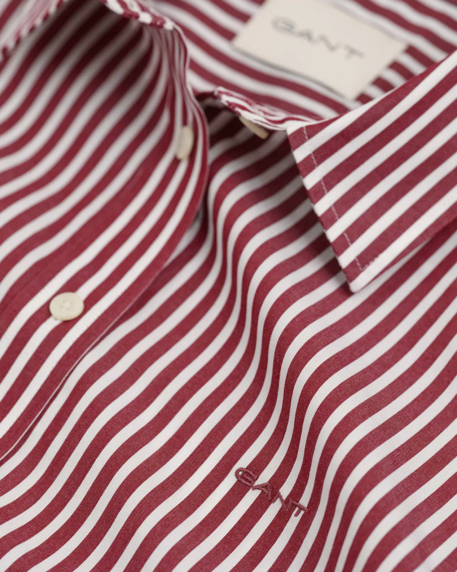 Women GANT Shirts*Regular Fit Striped Poplin Shirt PLUMPED RED