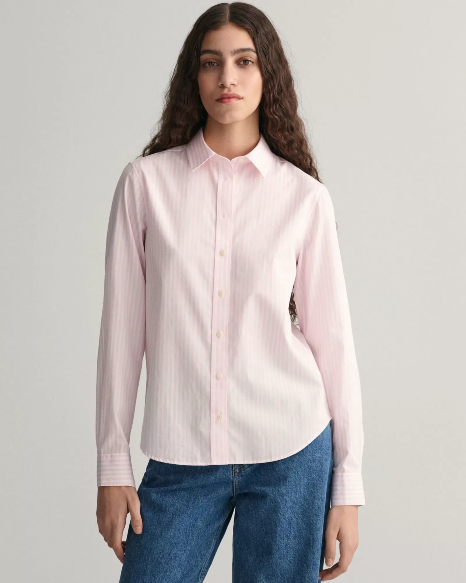 Women GANT Shirts*Regular Fit Striped Poplin Shirt LIGHT PINK