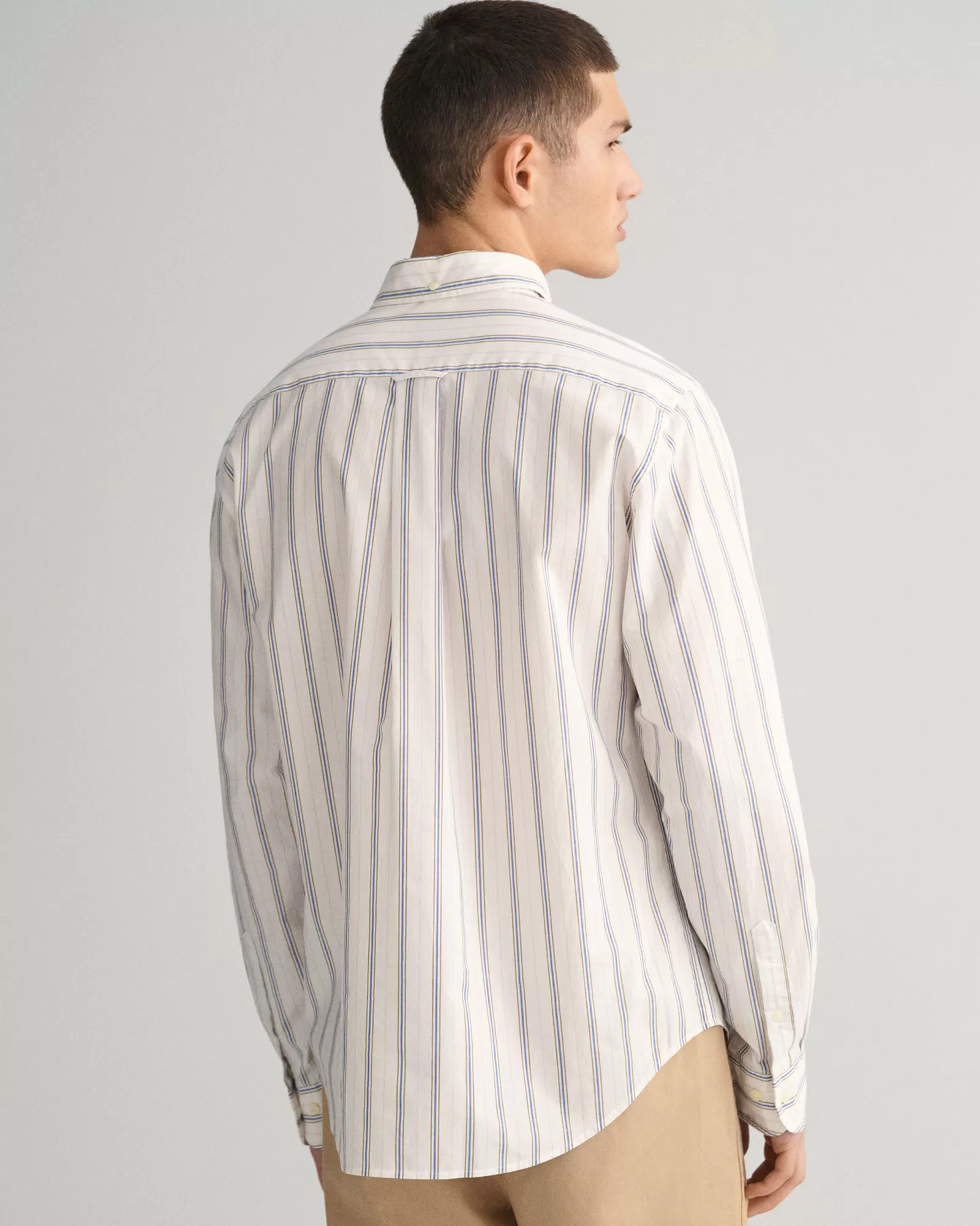 Men GANT Shirts*Regular Fit Striped Poplin Shirt WHITE