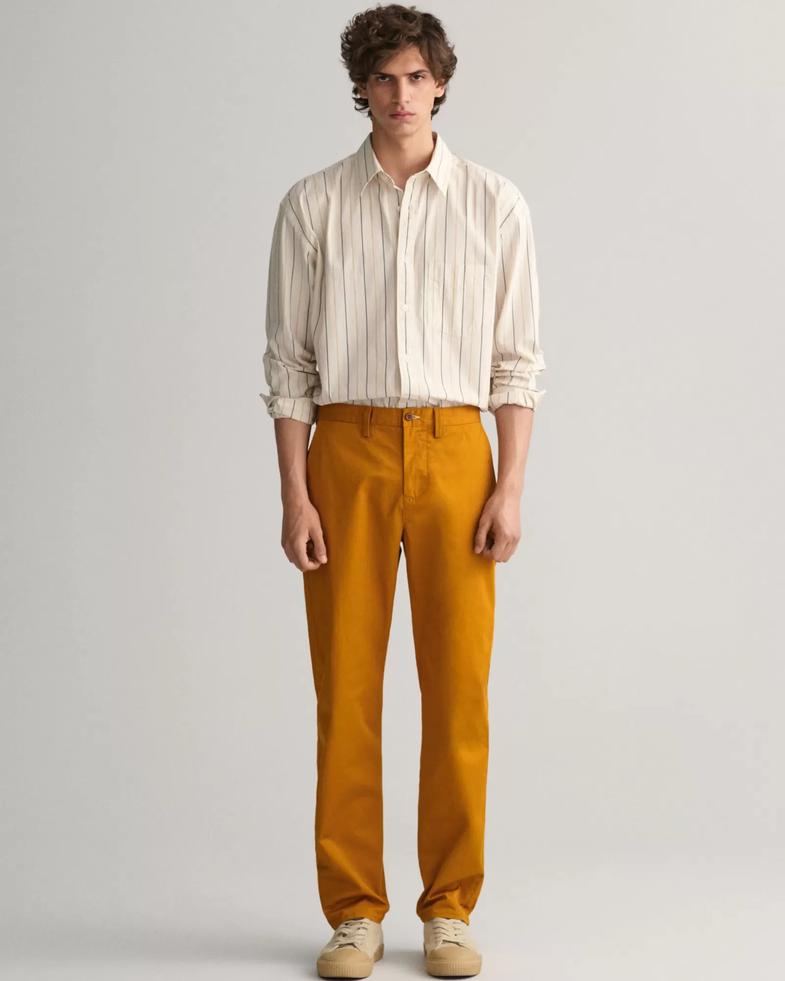 Men GANT Pants*Regular Fit Twill Chinos MUSTARD BROWN