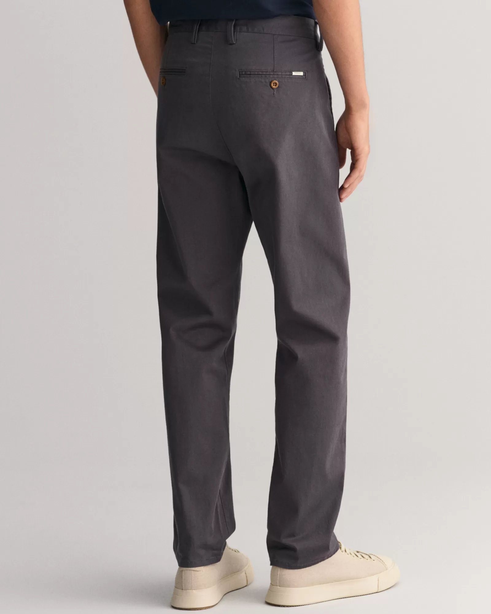 Men GANT Pants*Regular Fit Twill Chinos ANTRACITE