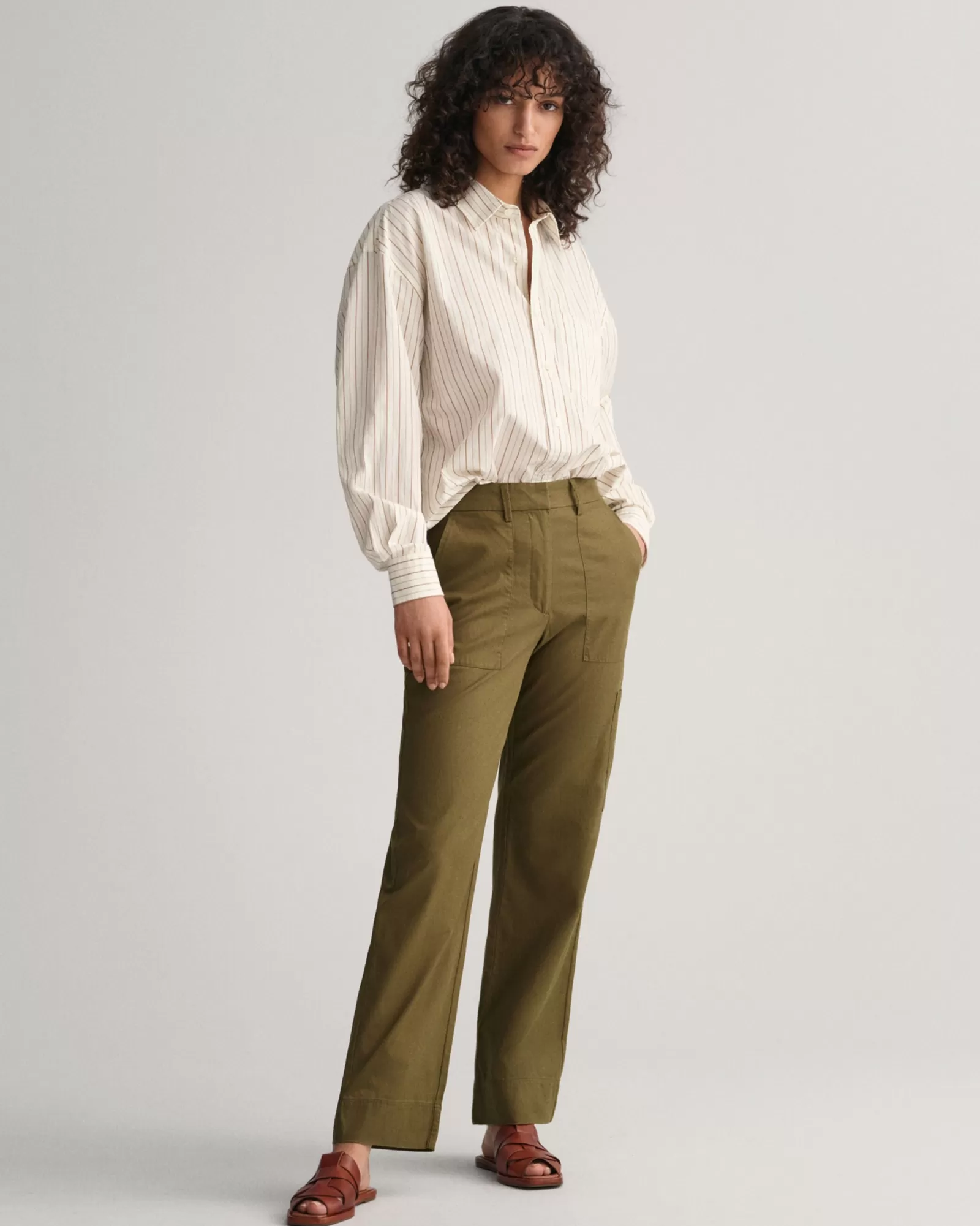 Women GANT Pants*Relaxed Fit Cargo Pants DARK CACTUS