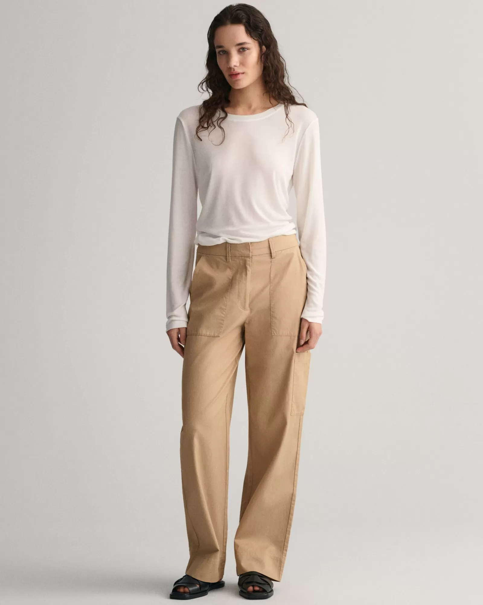 Women GANT Pants*Relaxed Fit Cargo Pants DARK KHAKI