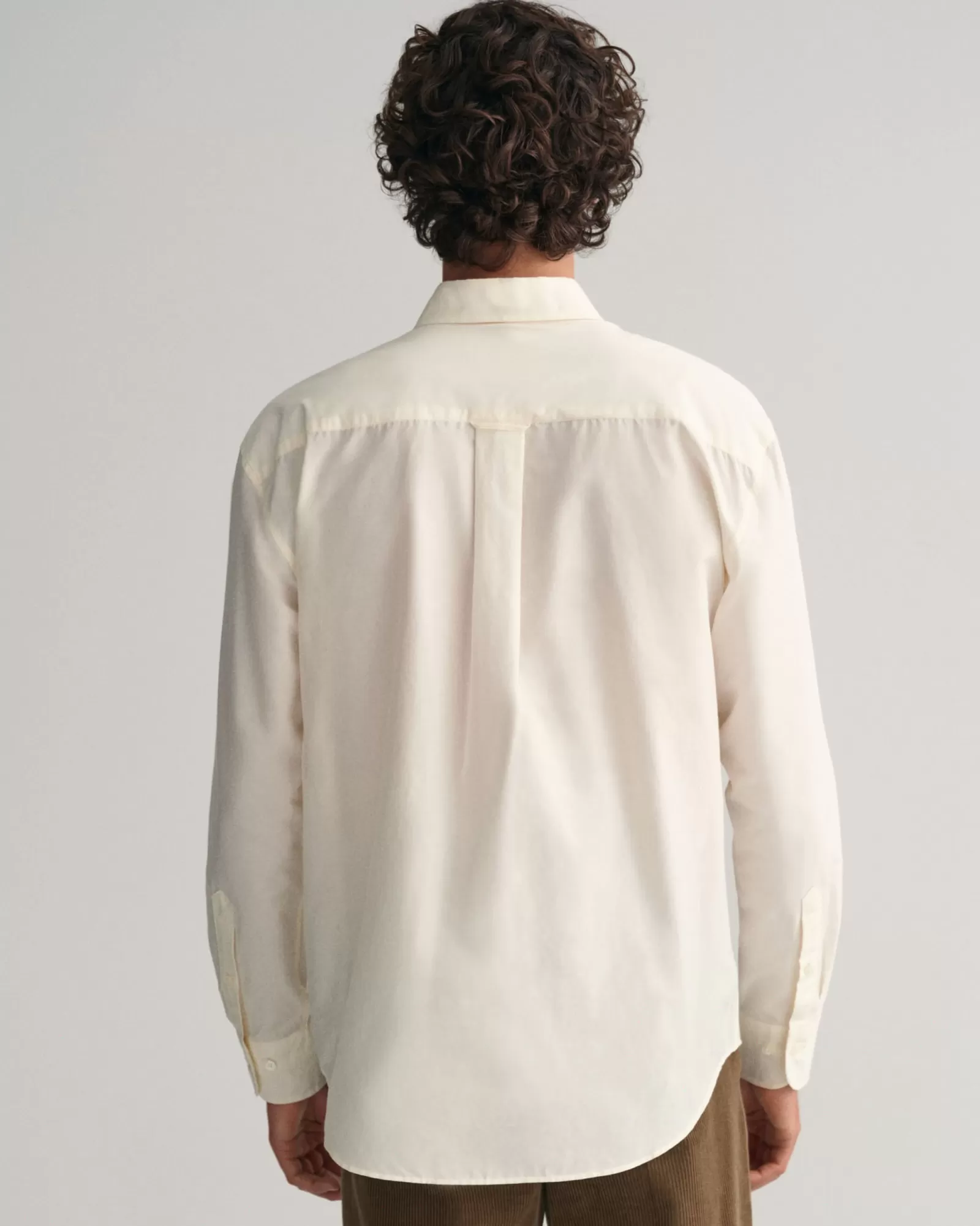 Men GANT Shirts*Relaxed Fit Cotton Silk Shirt CREAM