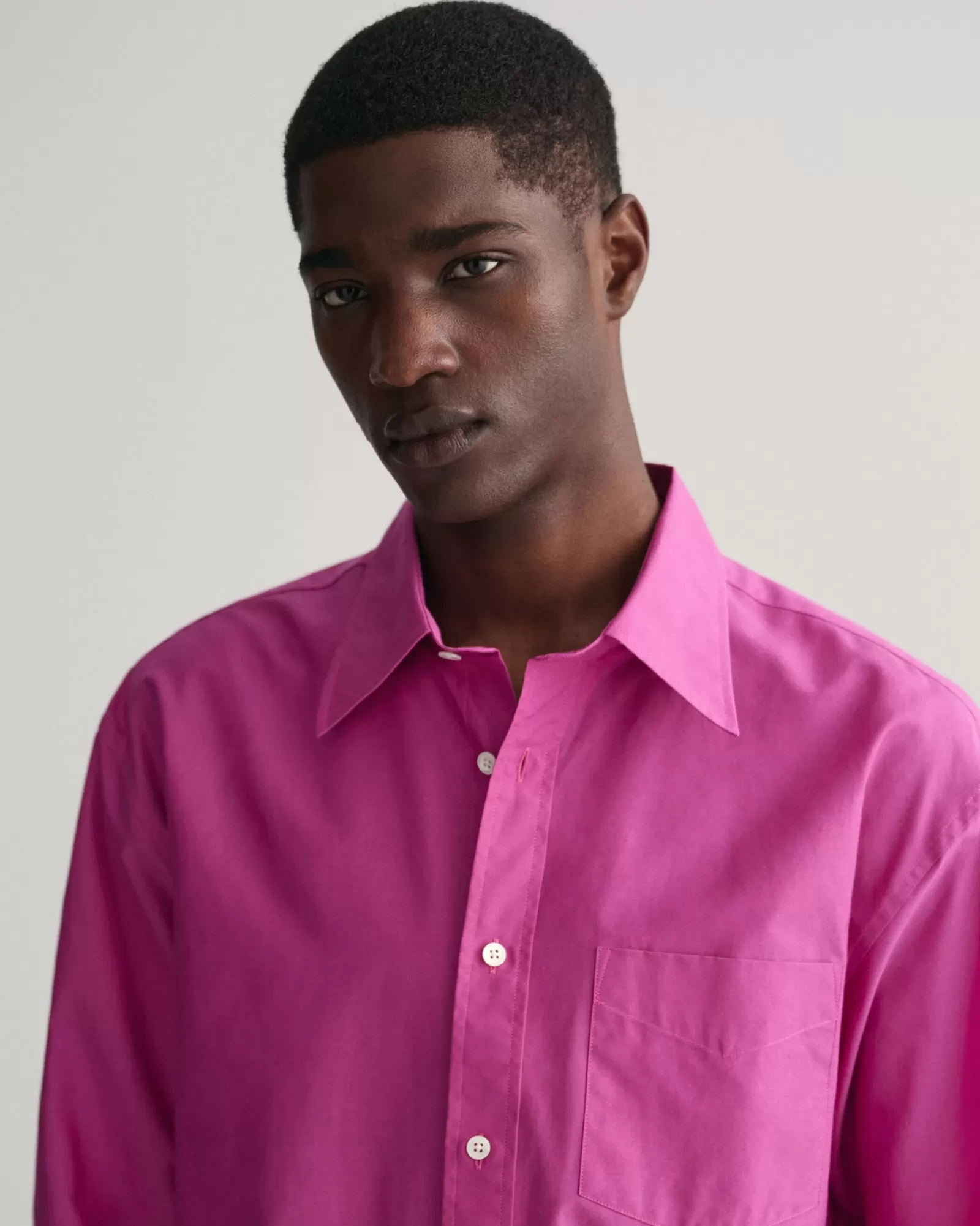 Men GANT Shirts*Relaxed Fit Cotton Silk Shirt BARLEY PINK