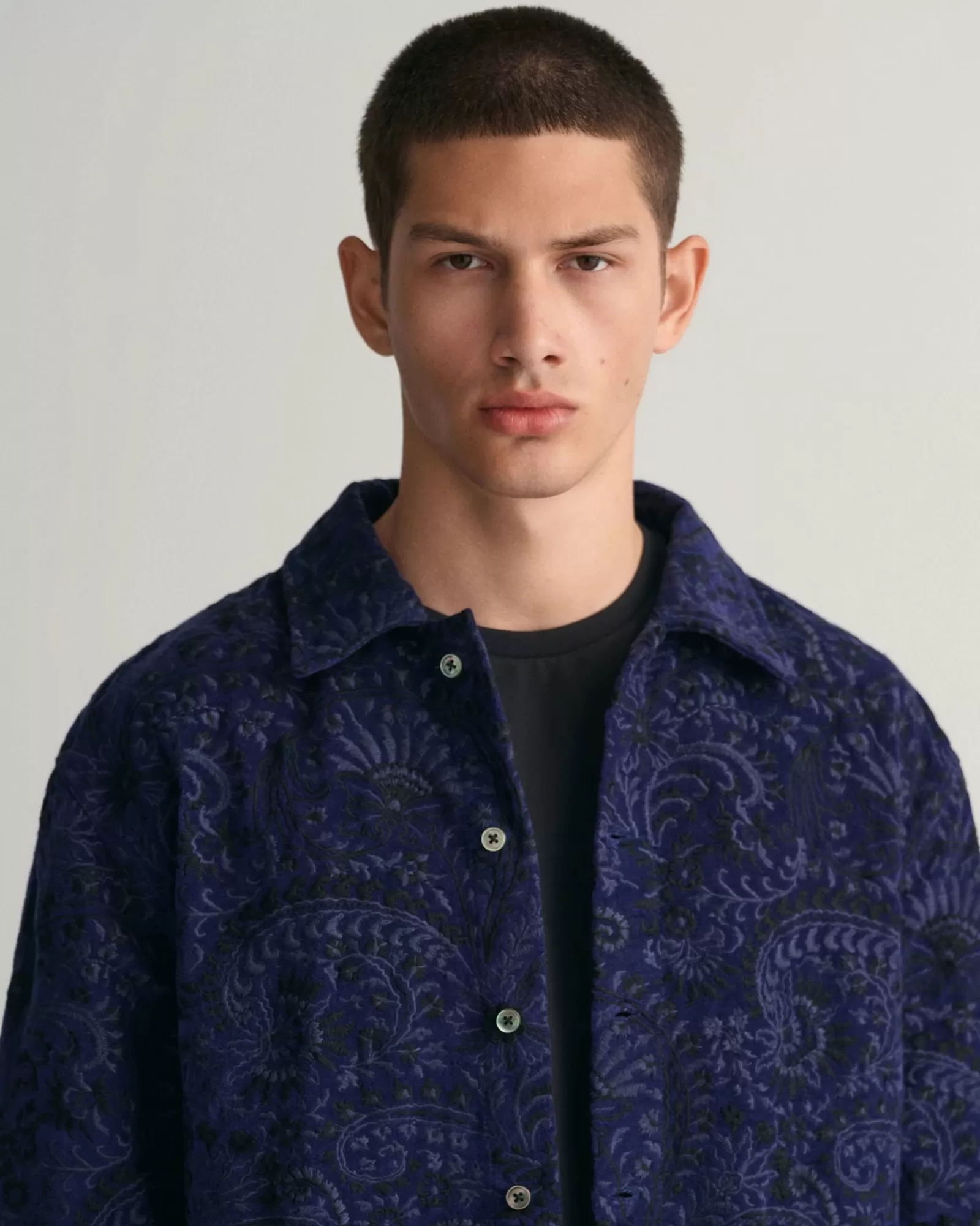 Men GANT Shirts*Relaxed Fit Embroidered Shirt RICH NAVY