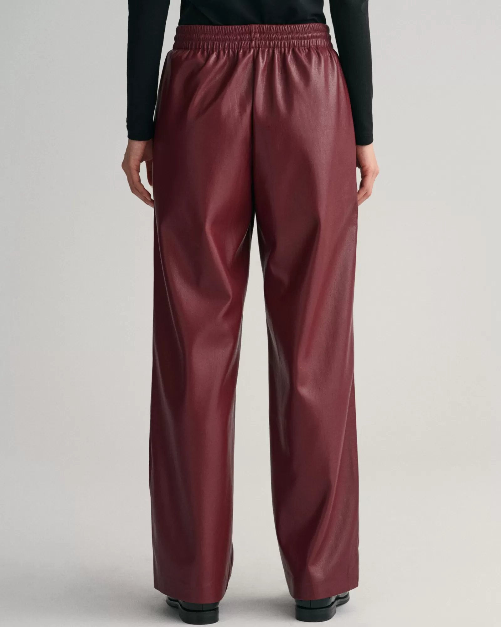 Women GANT Pants*Relaxed Fit Faux Leather Pull-On Pants PLUMPED RED