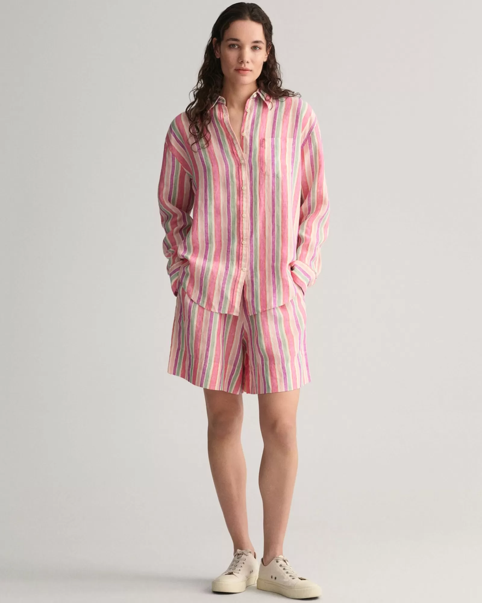 Women GANT Shirts*Relaxed Fit Multi Striped Linen Shirt MULTICOLOR