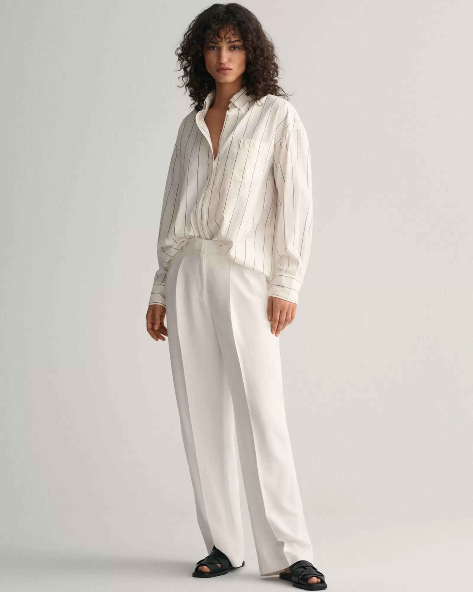 Women GANT Pants*Relaxed Fit Pleated Pants WHITE