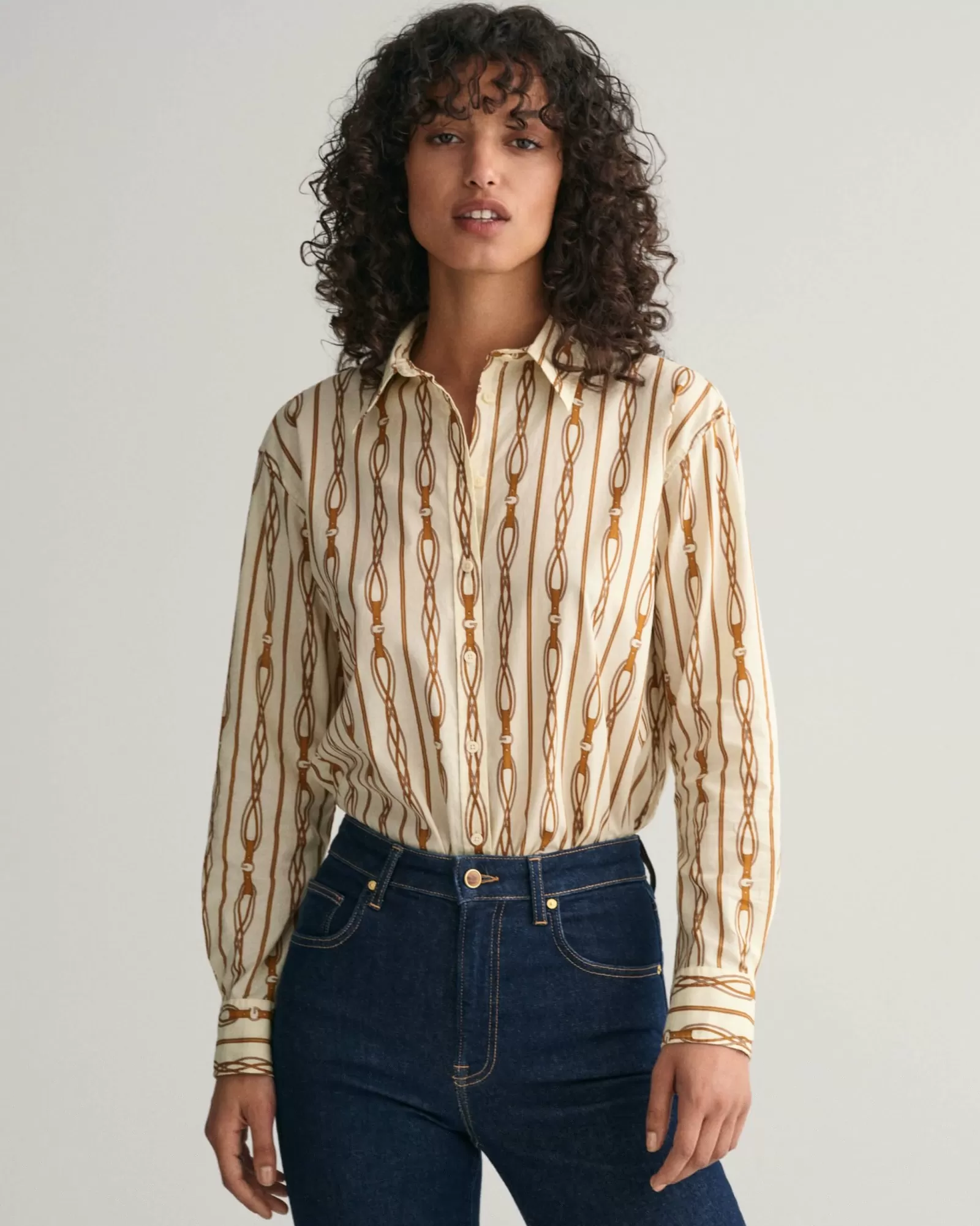 Women GANT Shirts*Relaxed Fit Rope Striped Cotton Voile Shirt LINEN