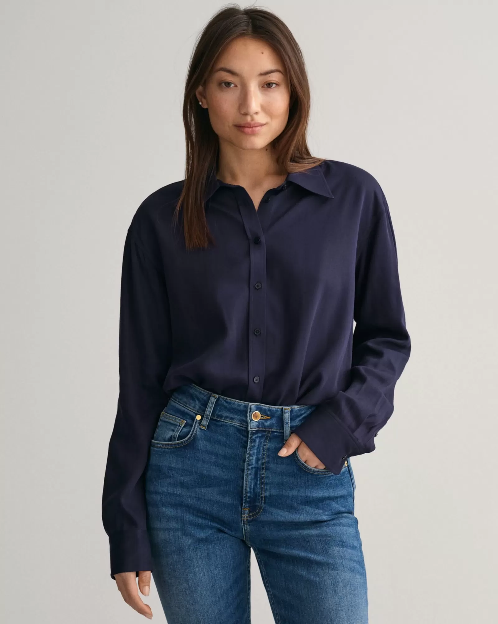 Women GANT Shirts*Relaxed Fit Shirt EVENING BLUE