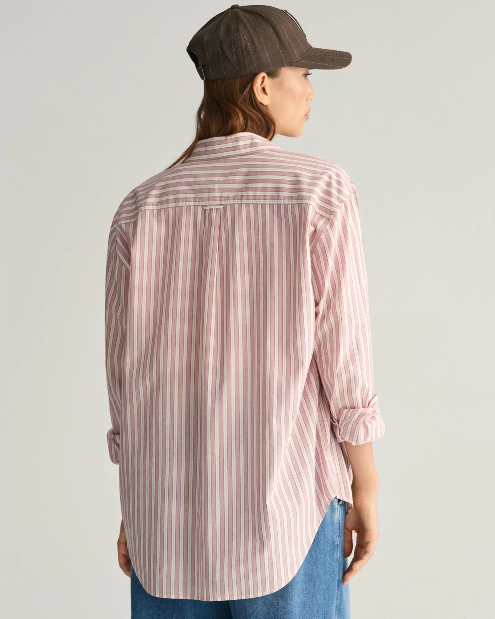 Women GANT Shirts*Relaxed Fit Striped Cotton Poplin Shirt DUSTY ROSE