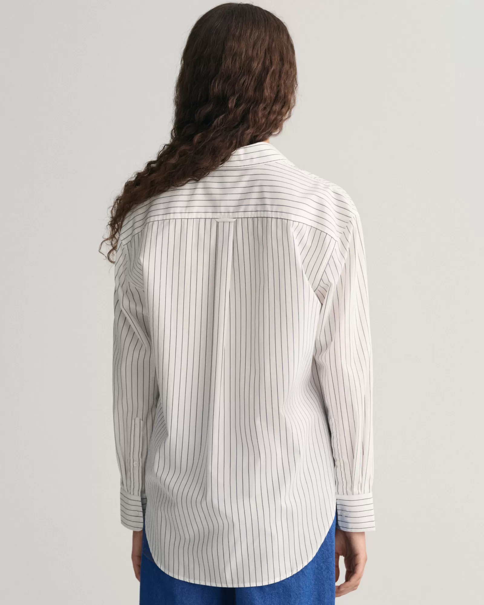 Women GANT Shirts*Relaxed Fit Striped Poplin Shirt WHITE