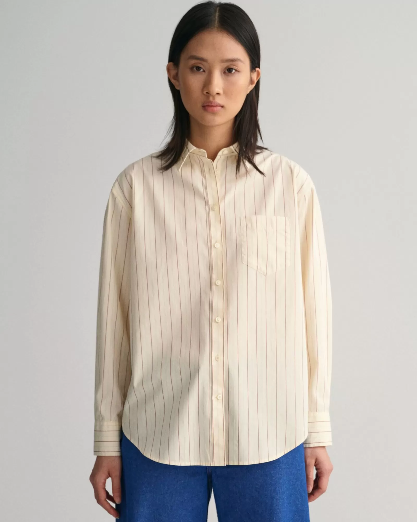 Women GANT Shirts*Relaxed Fit Striped Poplin Shirt LINEN