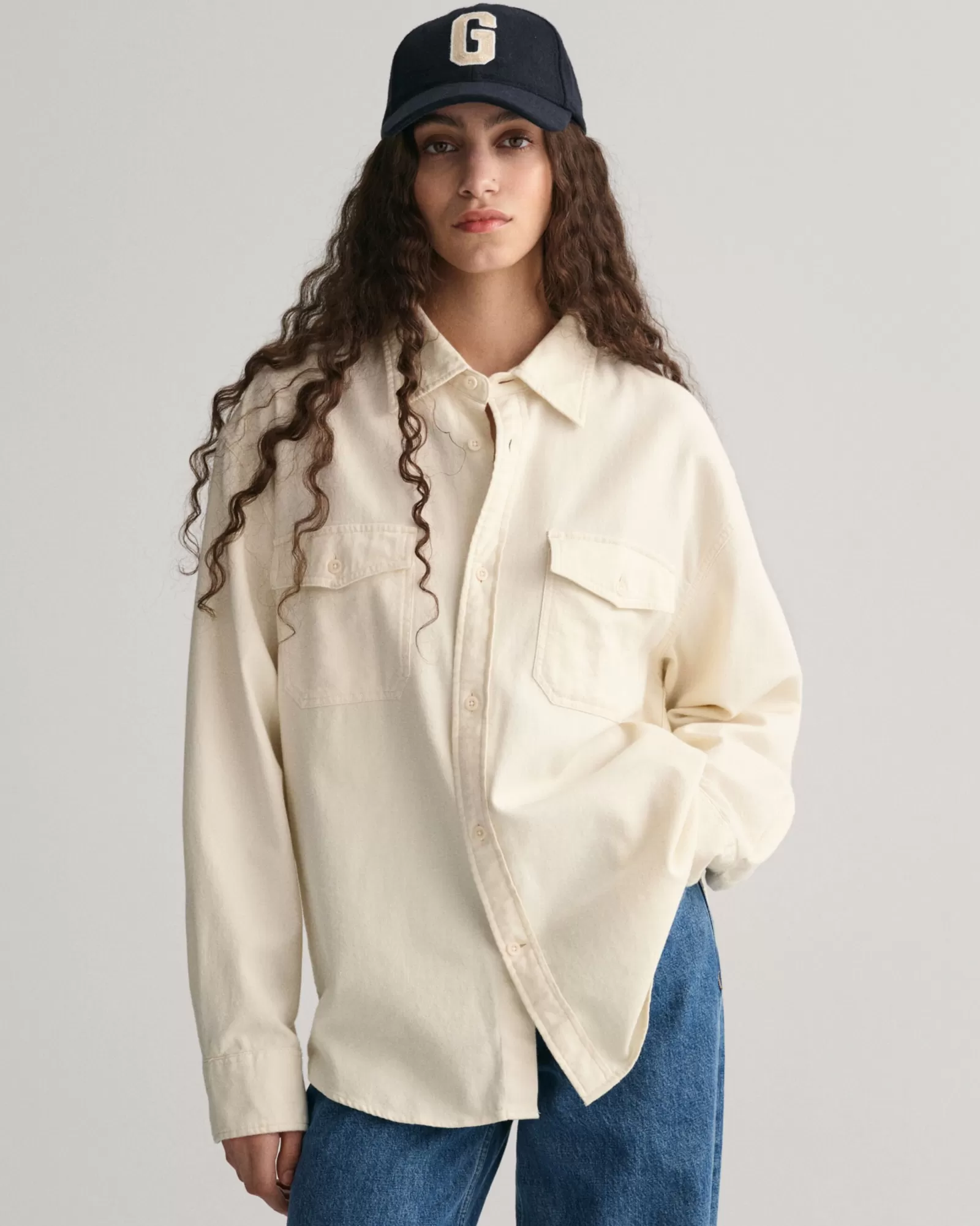 Women GANT Shirts*Relaxed Fit Utility Shirt CREAM