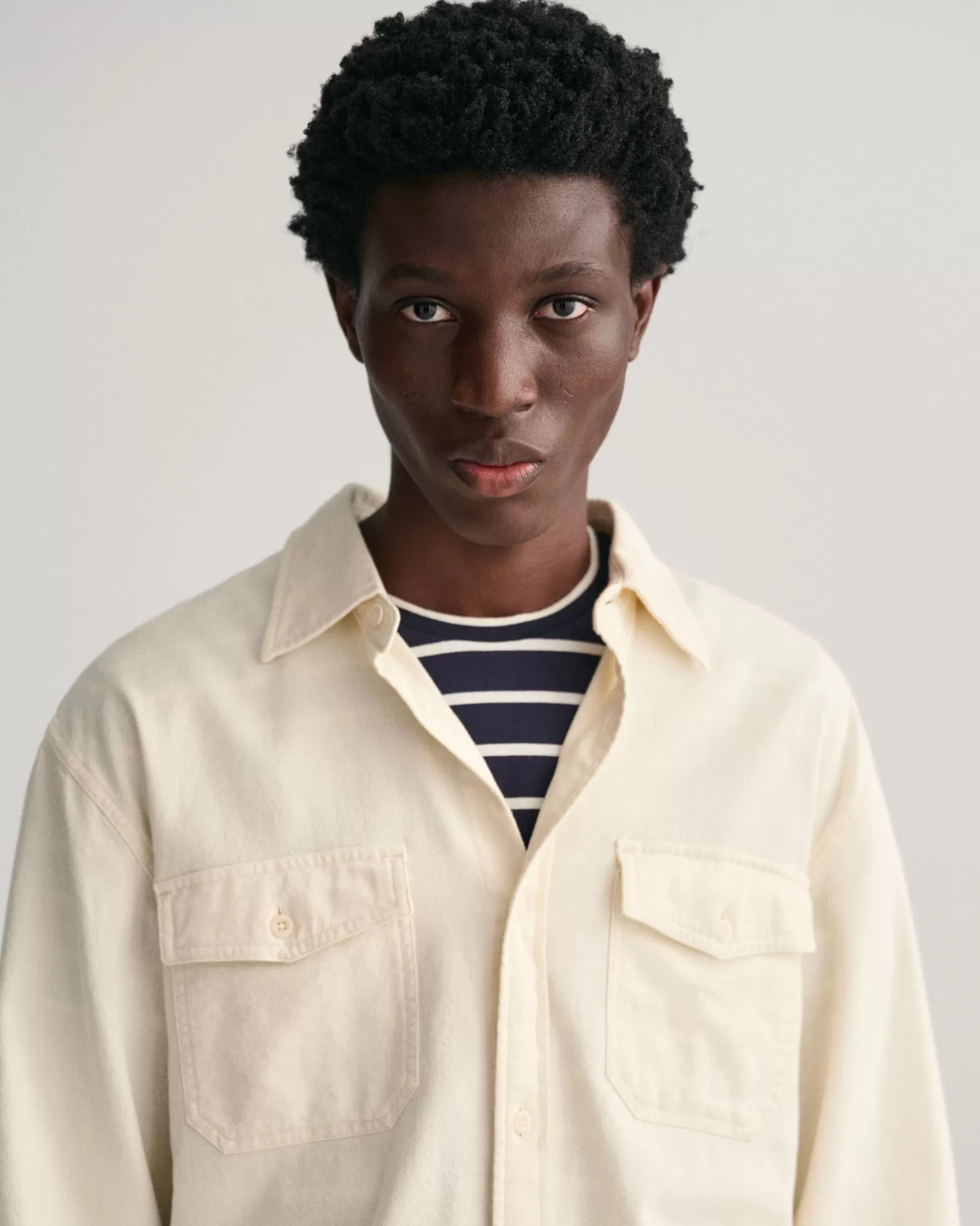 Men GANT Shirts*Relaxed Fit Utility Shirt CREAM