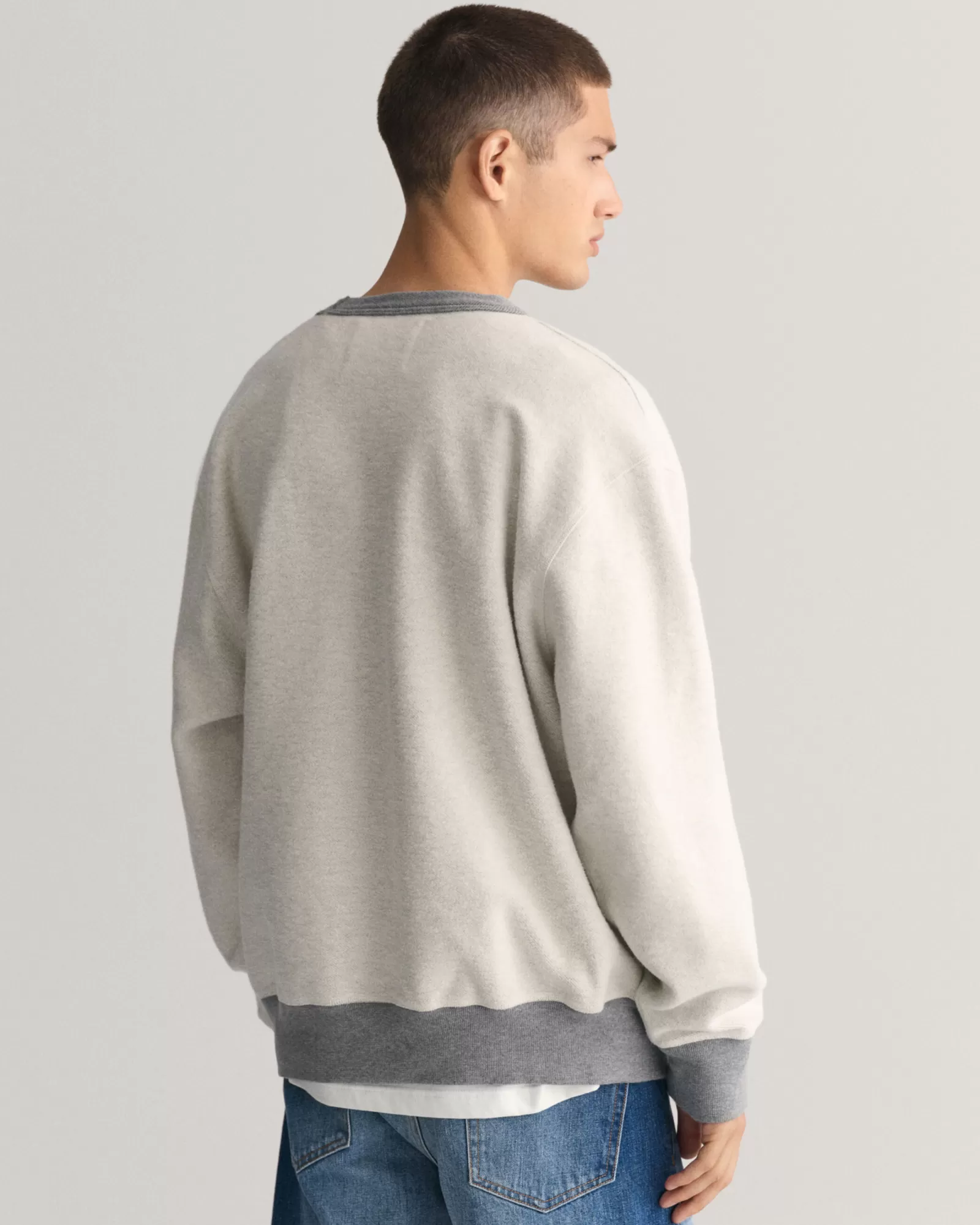 Men GANT Sweatshirts & Hoodies*Reversed Crew Neck Sweatshirt GREY MELANGE