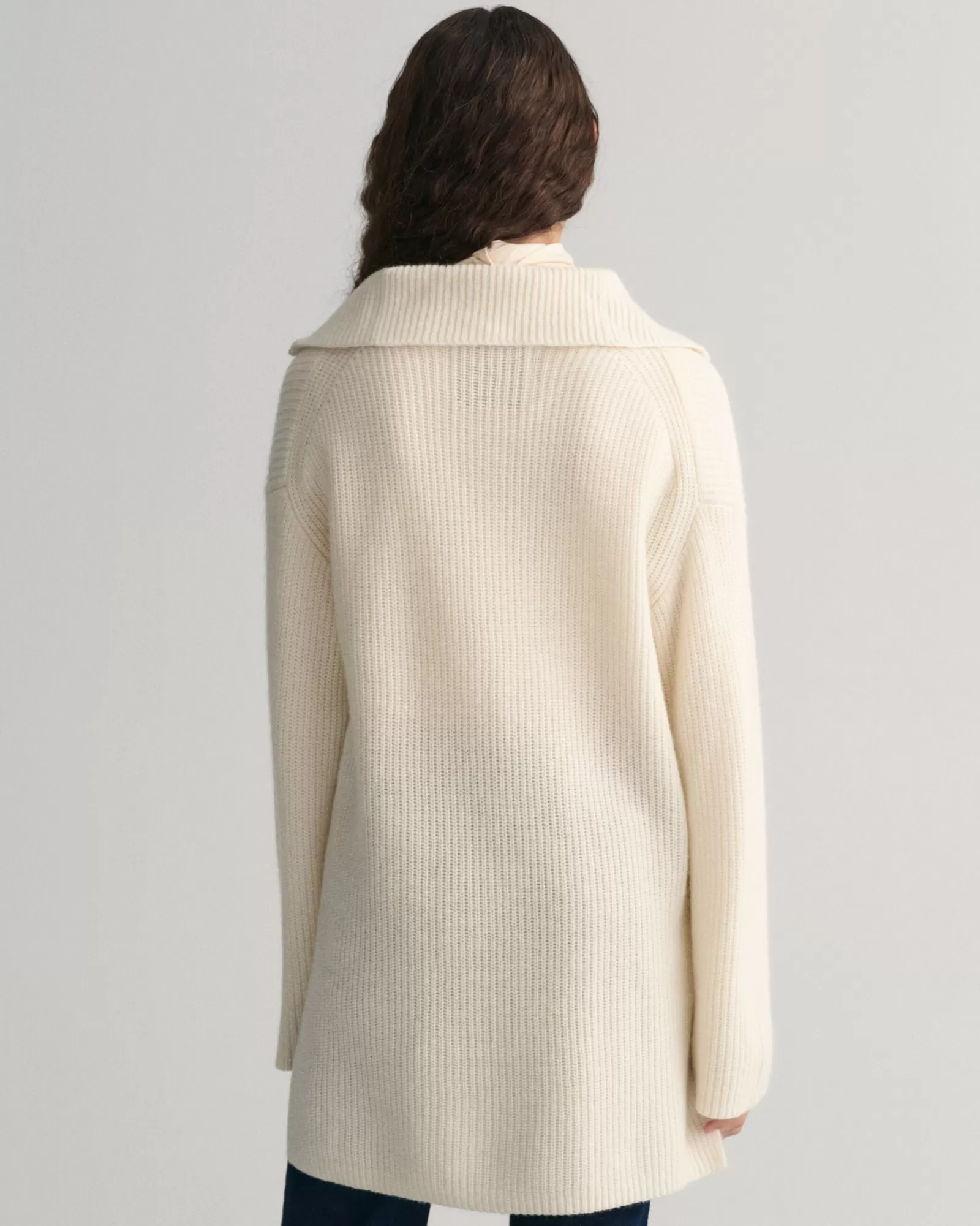 Women GANT Knitwear*Ribbed Wool Half-Zip Sweater CREAM