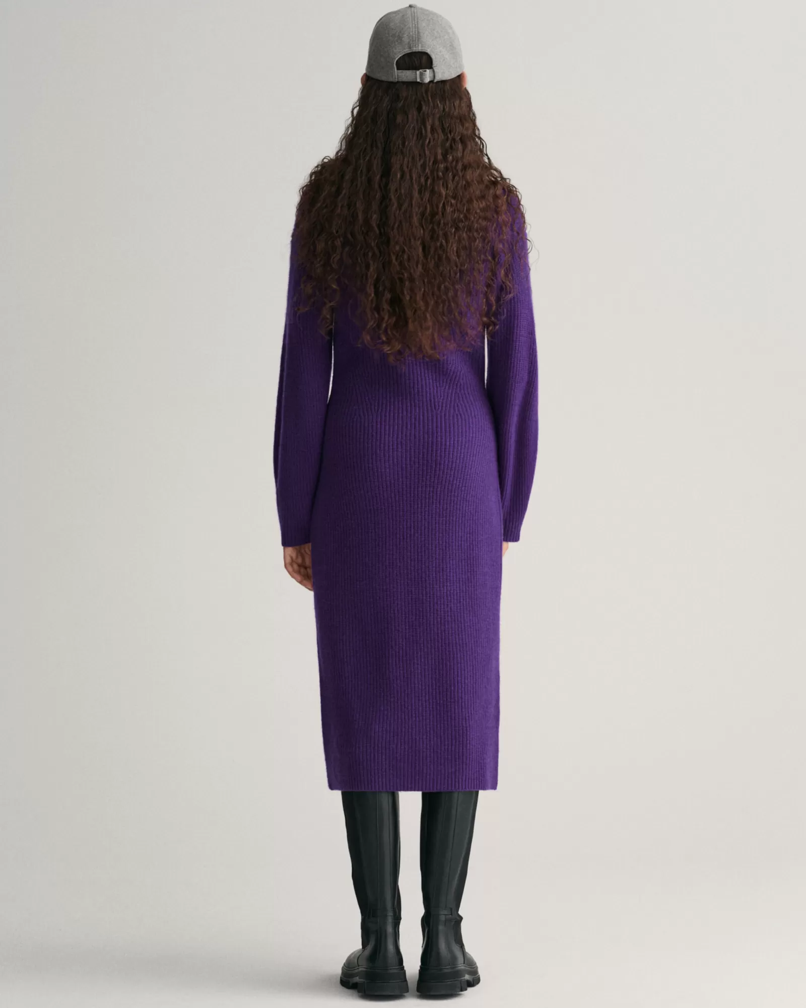 Women GANT Dresses*Ribbed Wool V-Neck Dress PANSY PURPLE