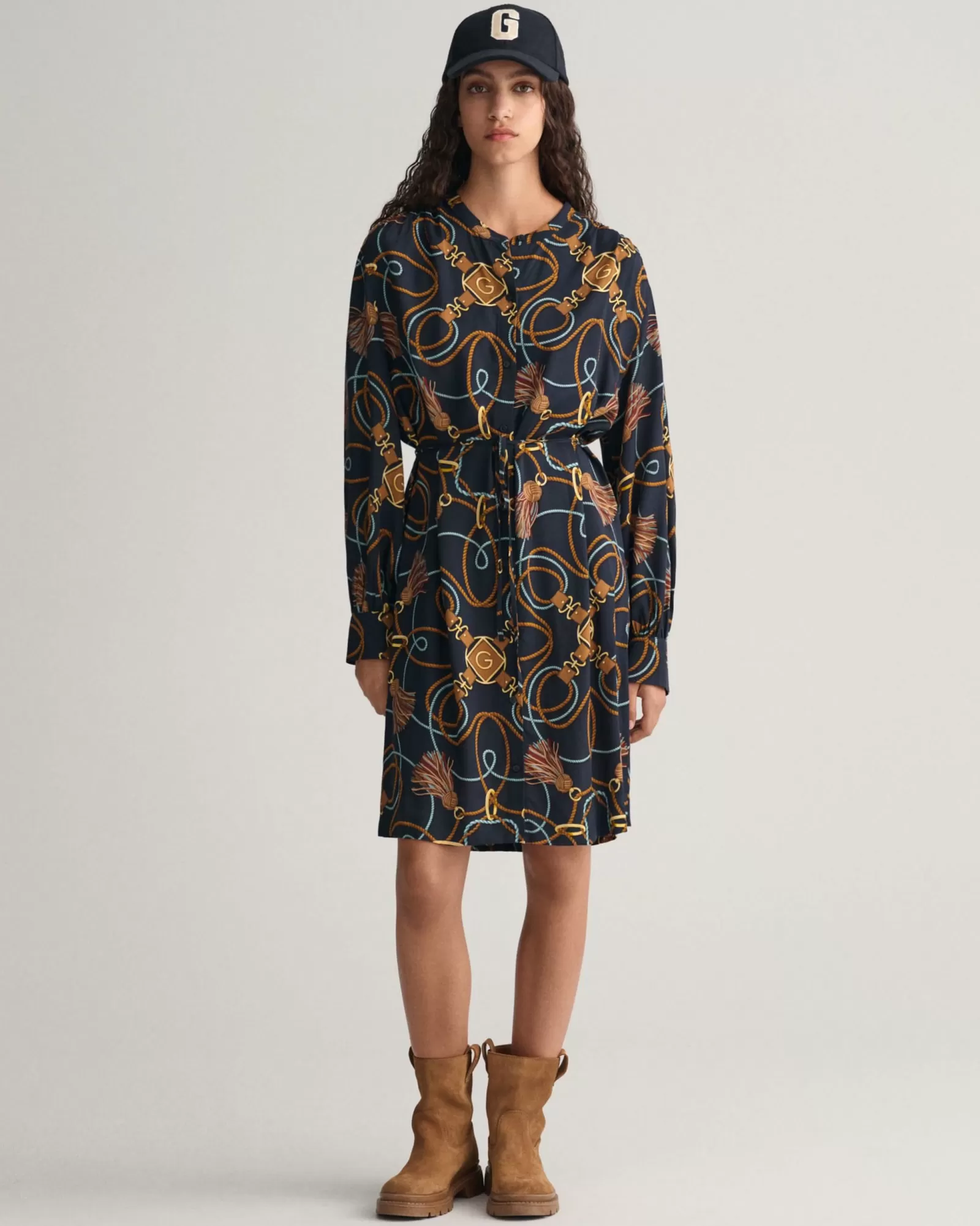 Women GANT Dresses*Rope Print Shirt Dress EVENING BLUE