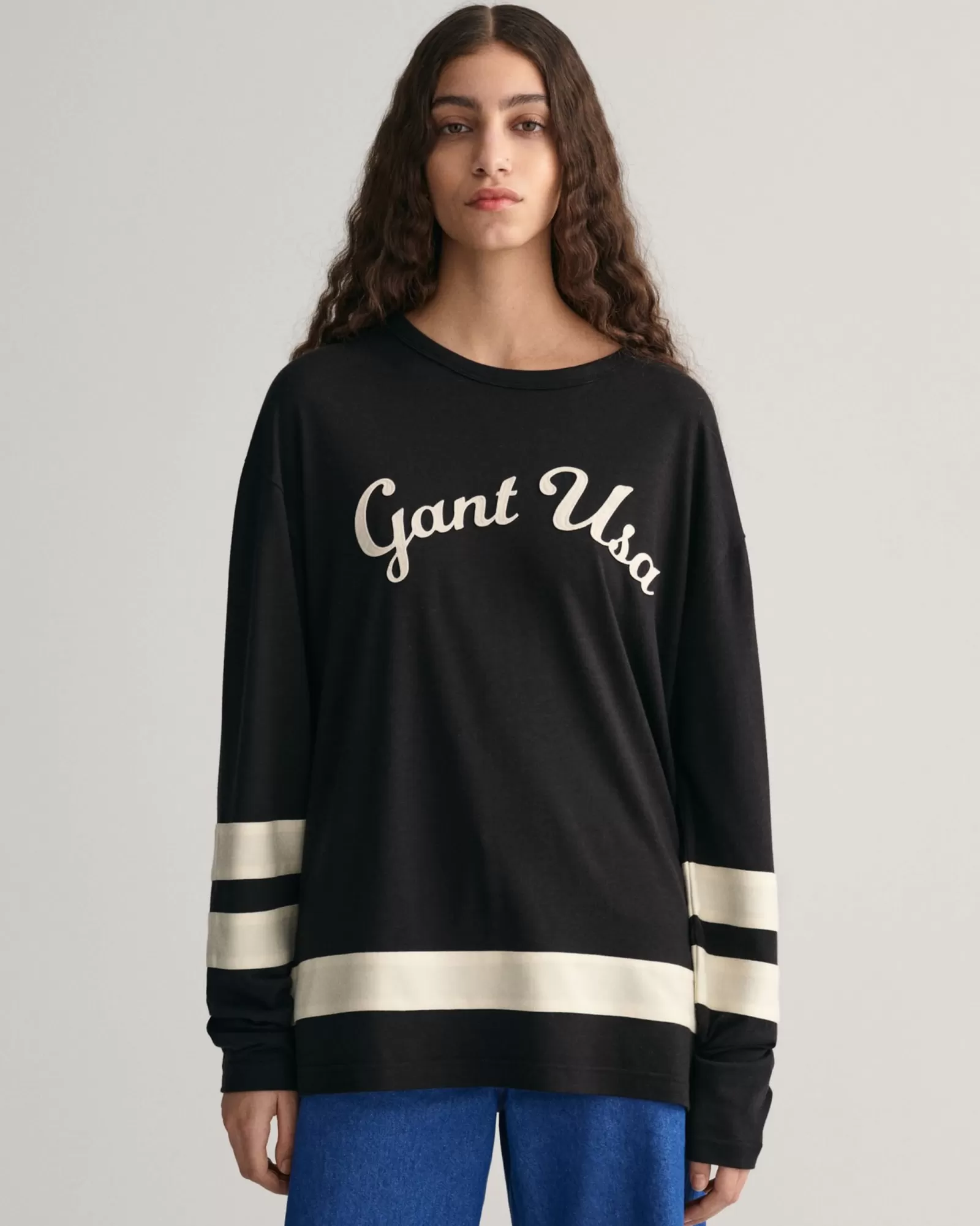 Women GANT T-Shirts & Tops*Script Graphic Long Sleeve T-Shirt BLACK