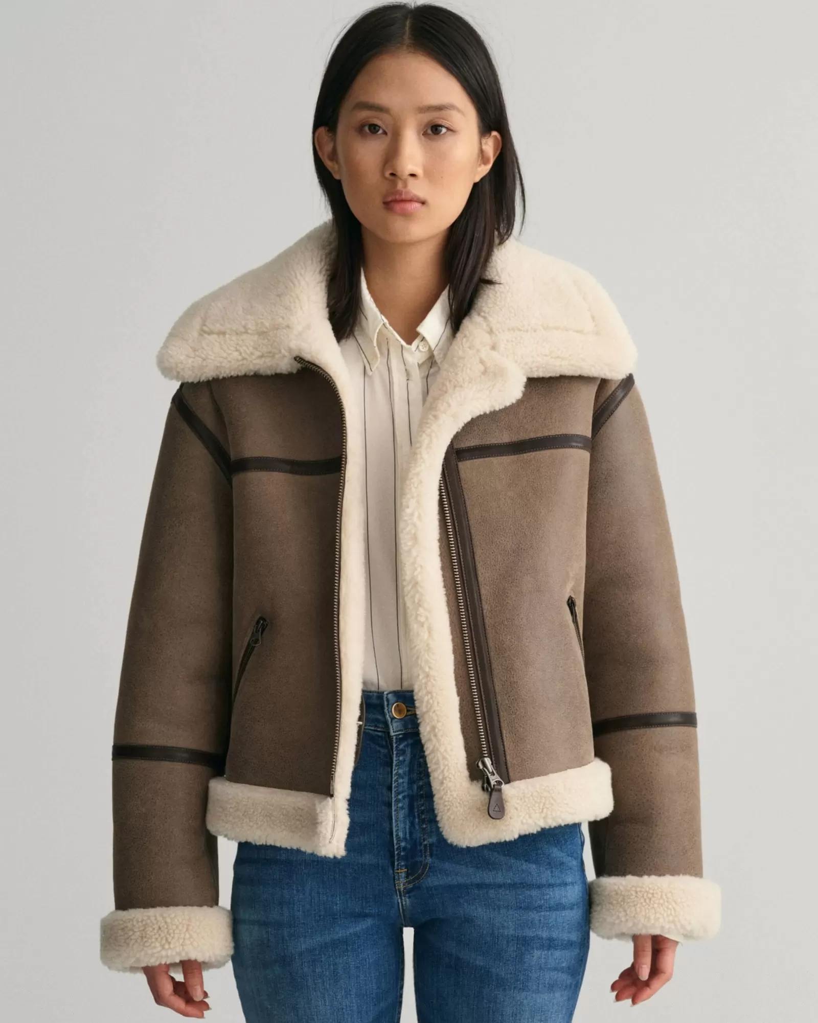 Women GANT Jackets & Coats*Shearling Jacket EBONY BLACK