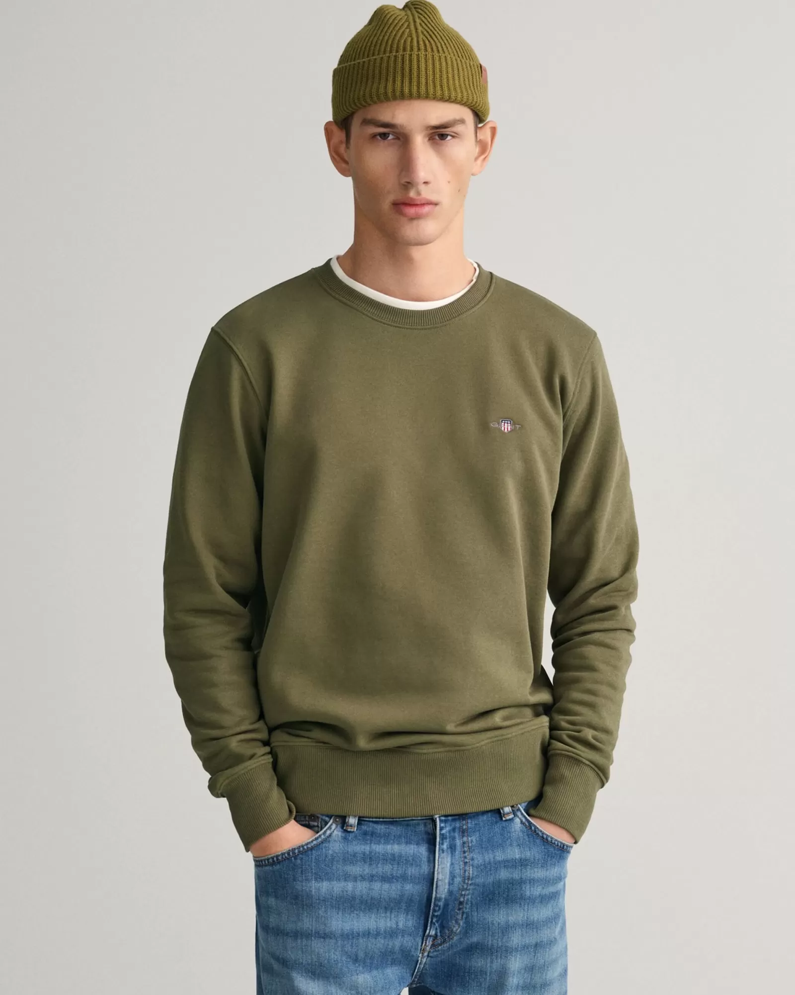 Men GANT Sweatshirts & Hoodies*Shield Crew Neck Sweatshirt RACING GREEN