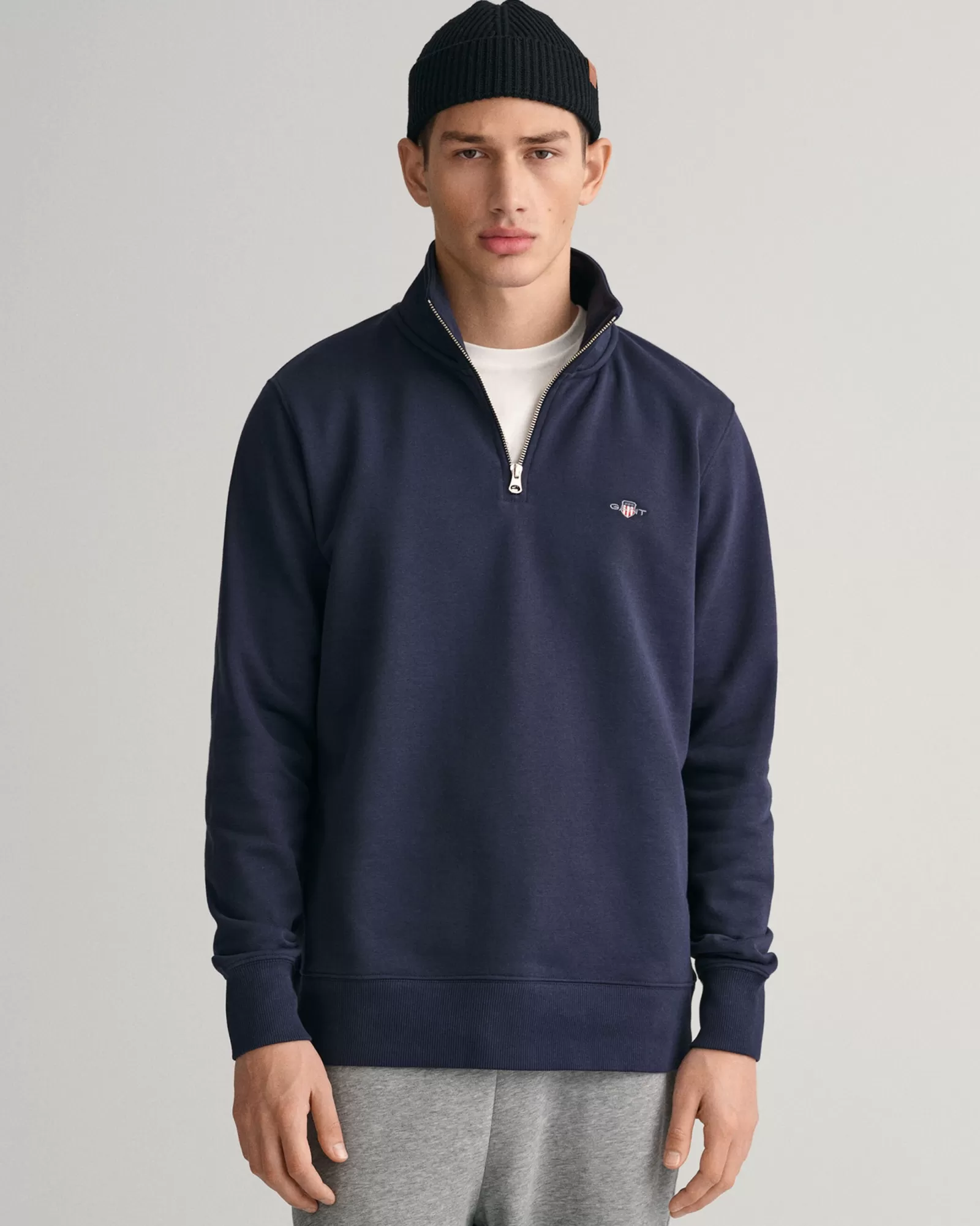 Men GANT Sweatshirts & Hoodies*Shield Half-Zip Sweatshirt EVENING BLUE