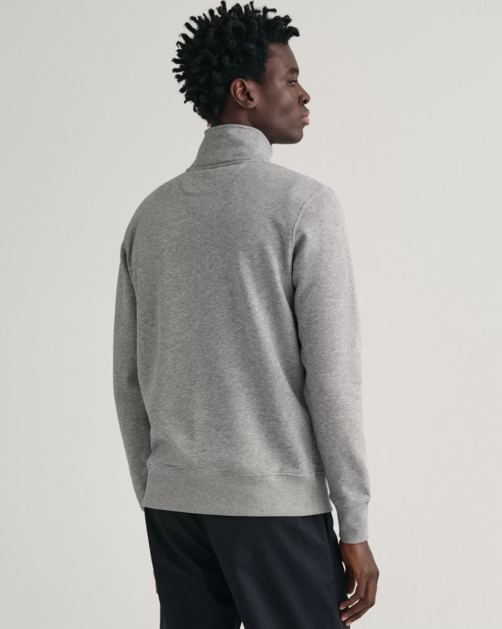 Men GANT Sweatshirts & Hoodies*Shield Half-Zip Sweatshirt GREY MELANGE