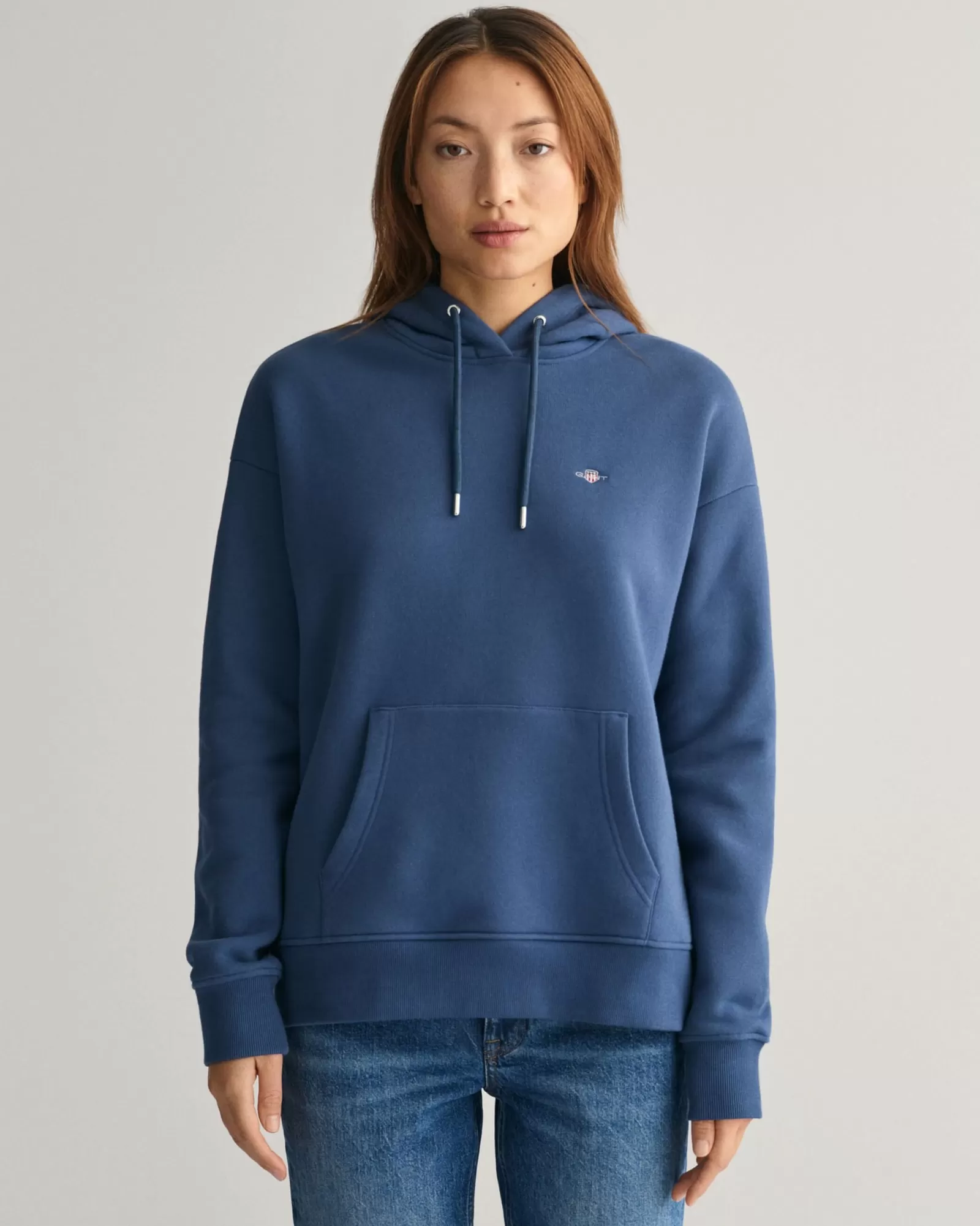 Women GANT Sweatshirts & Hoodies*Shield Hoodie DUSTY BLUE SEA