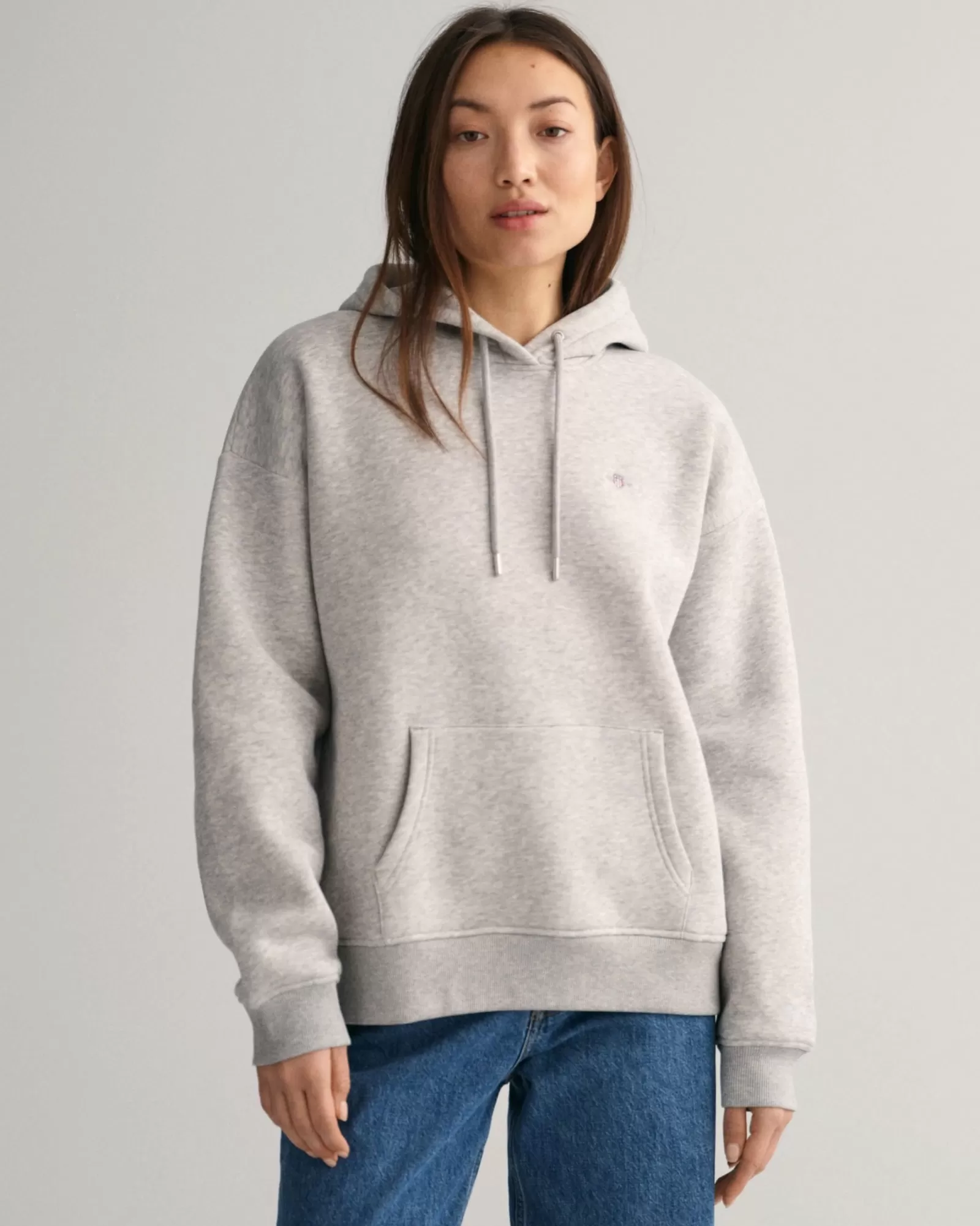 Women GANT Sweatshirts & Hoodies*Shield Hoodie LIGHT GREY MELANGE