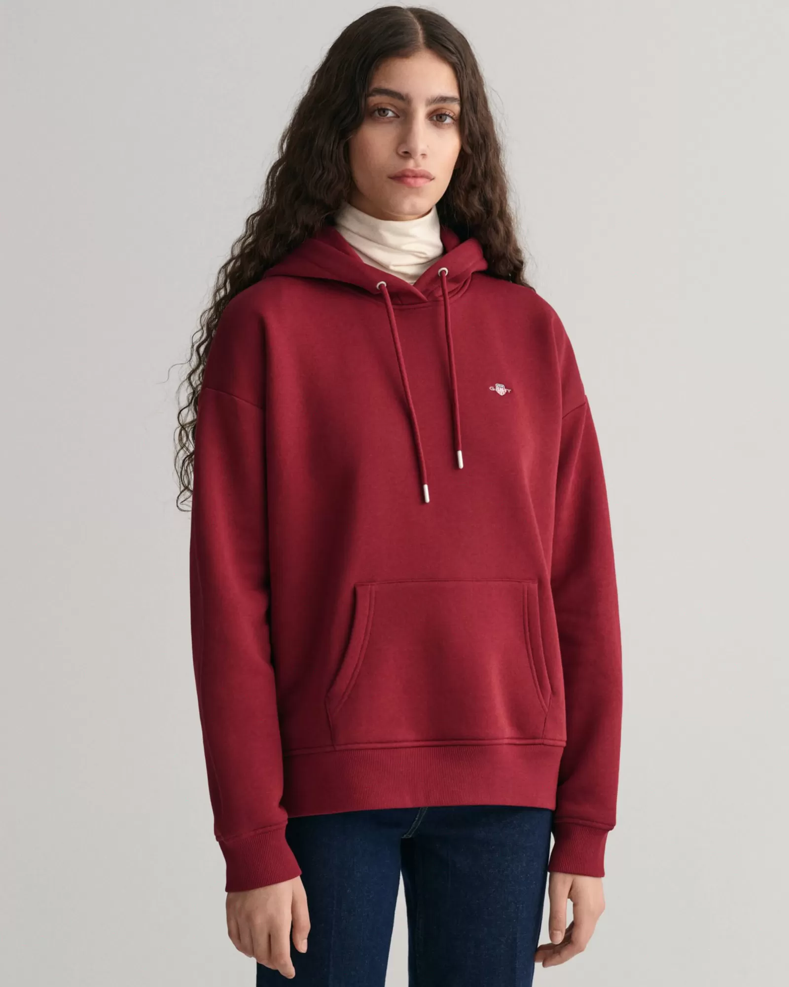 Women GANT Sweatshirts & Hoodies*Shield Hoodie PLUMPED RED