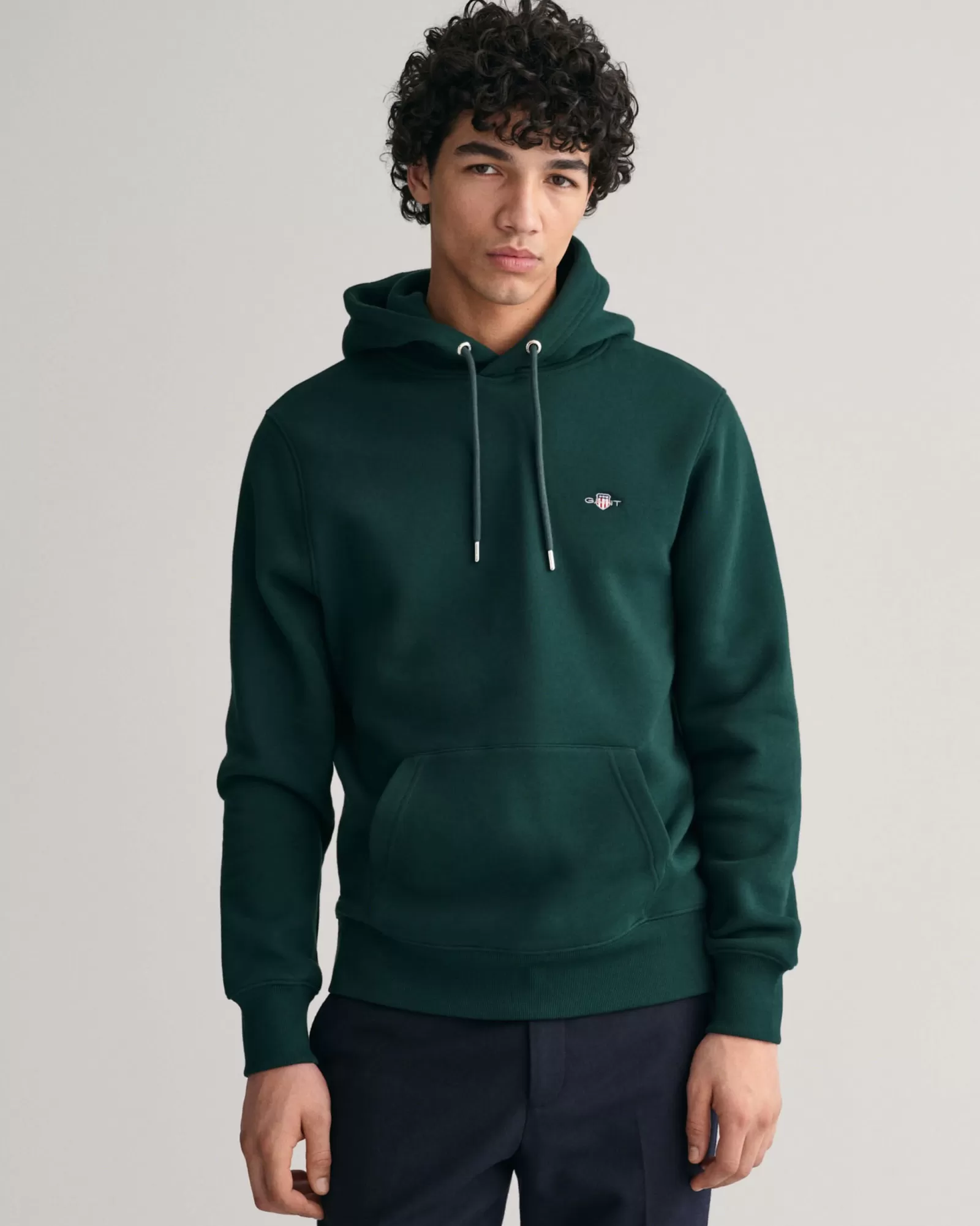 Men GANT Sweatshirts & Hoodies*Shield Hoodie TARTAN GREEN