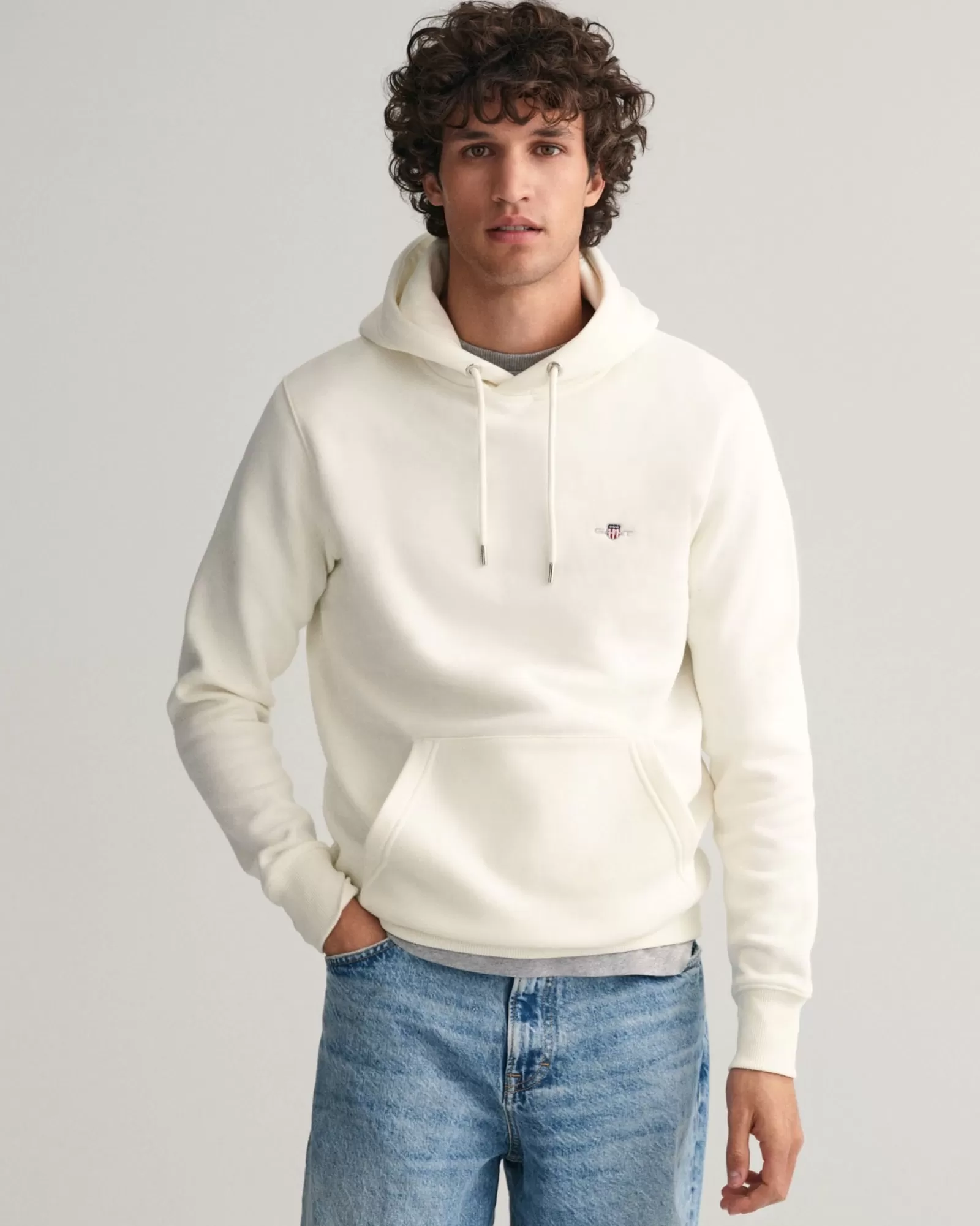 Men GANT Sweatshirts & Hoodies*Shield Hoodie EGGSHELL