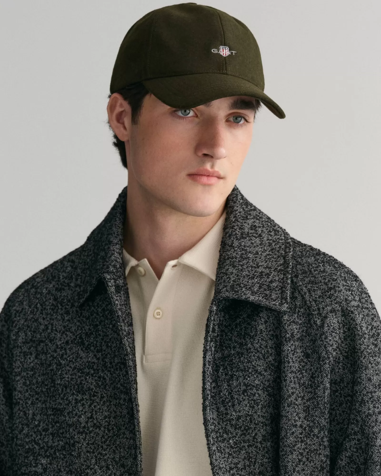 Men GANT Caps*Shield Melton Cap DARK CACTUS