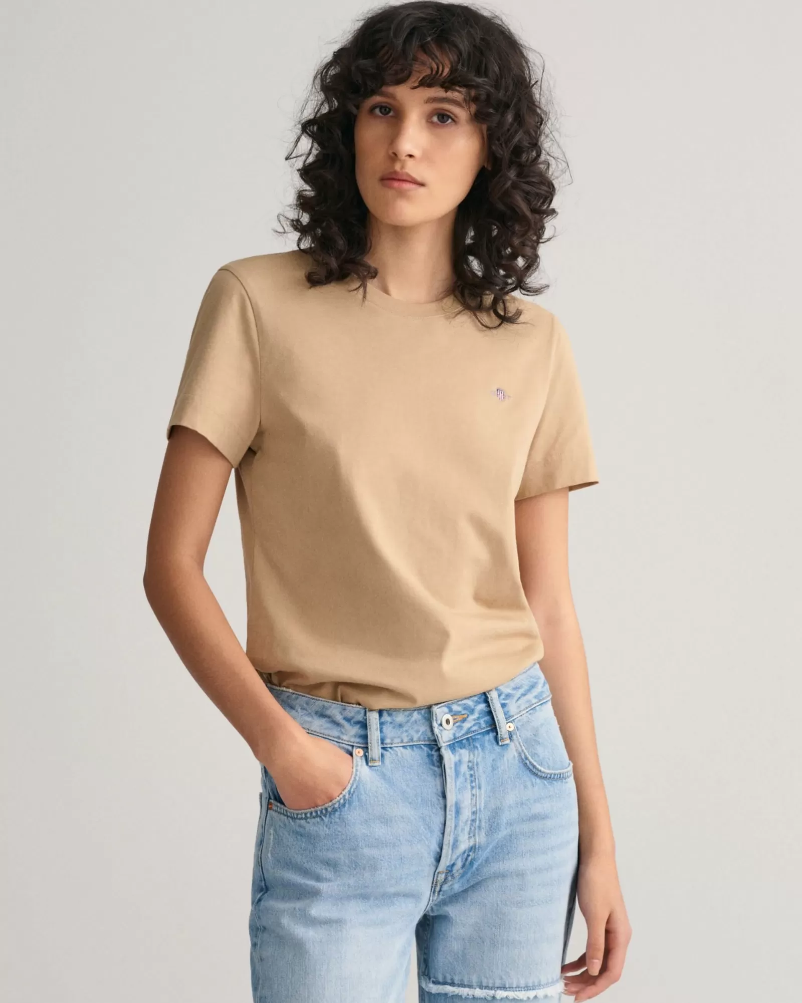 Women GANT T-Shirts & Tops*Shield T-Shirt DARK KHAKI