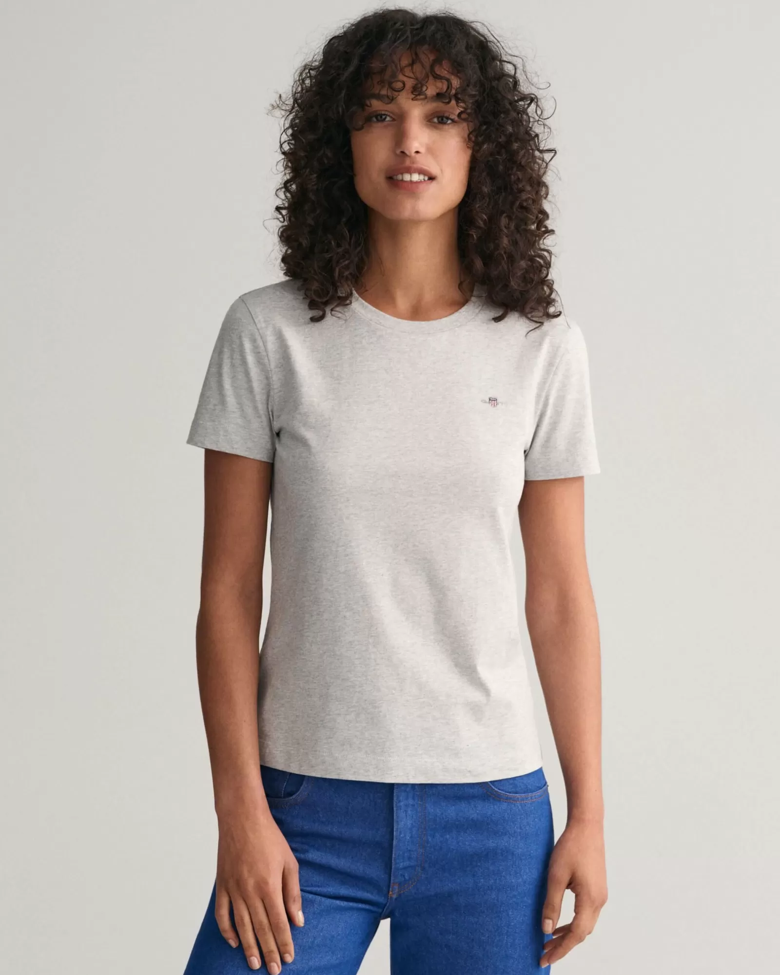 Women GANT T-Shirts & Tops*Shield T-Shirt LIGHT GREY MELANGE