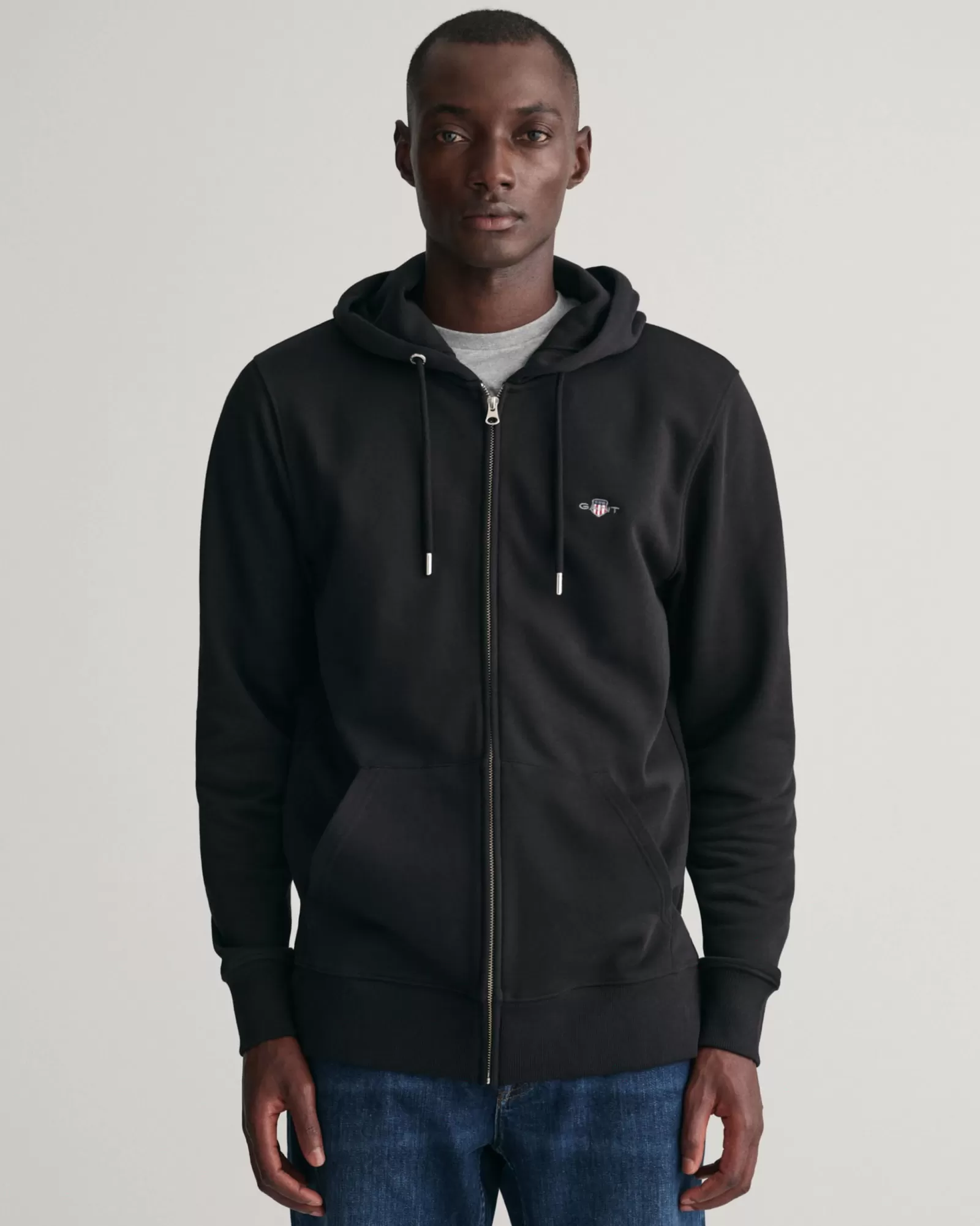 Men GANT Sweatshirts & Hoodies*Shield Zip Hoodie BLACK