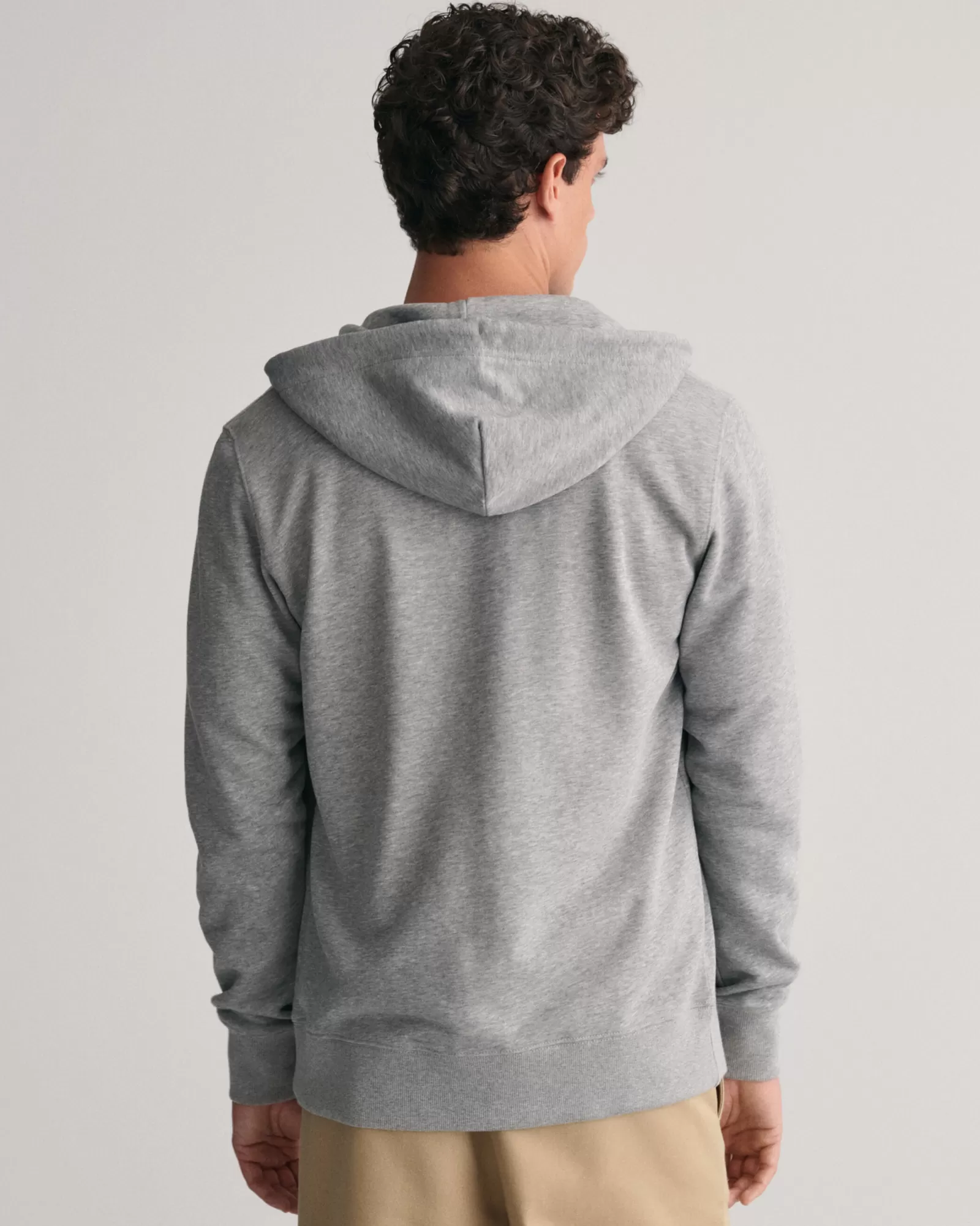 Men GANT Sweatshirts & Hoodies*Shield Zip Hoodie GREY MELANGE