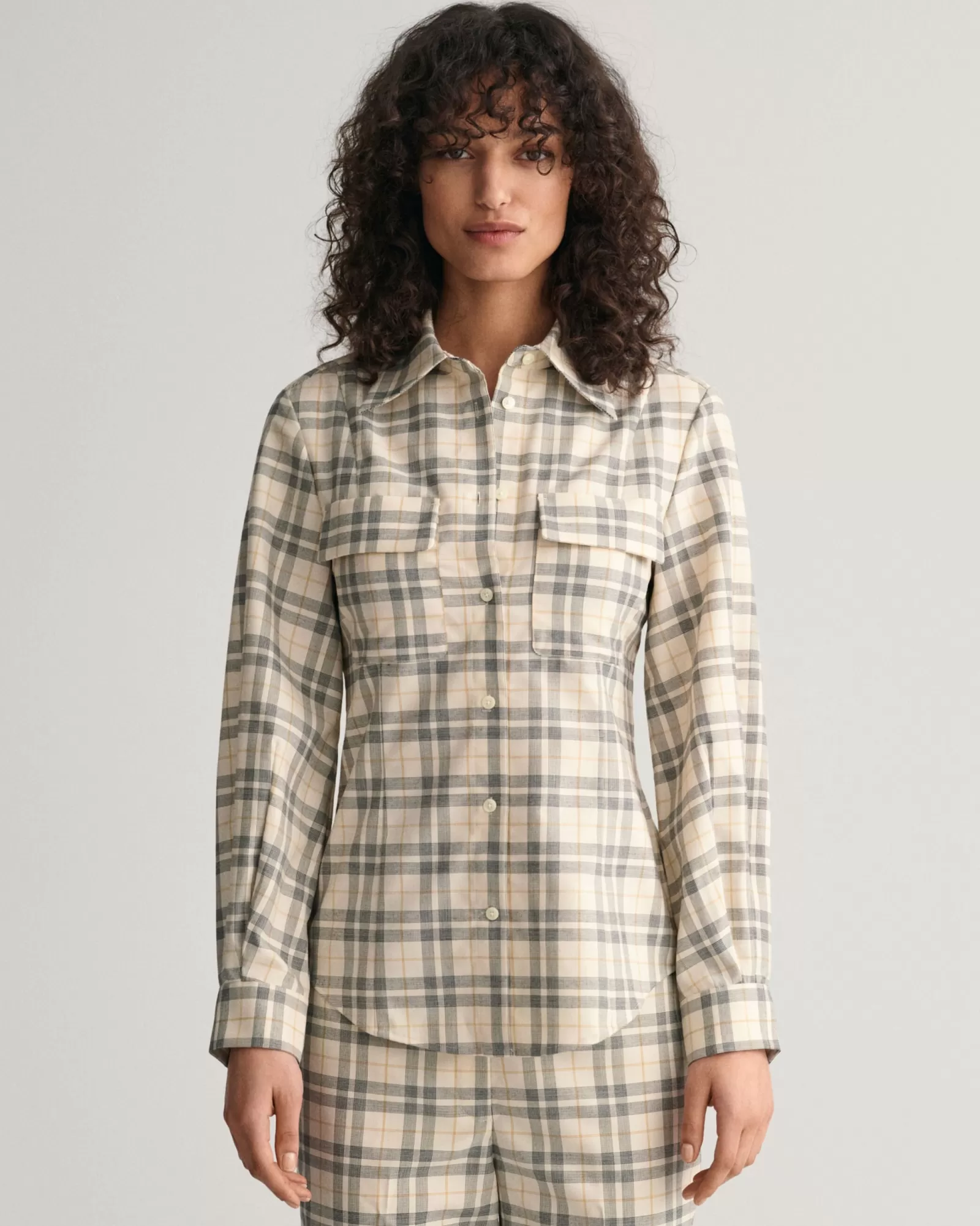 Women GANT Shirts*Slim Fit Dart Checked Shirt LINEN