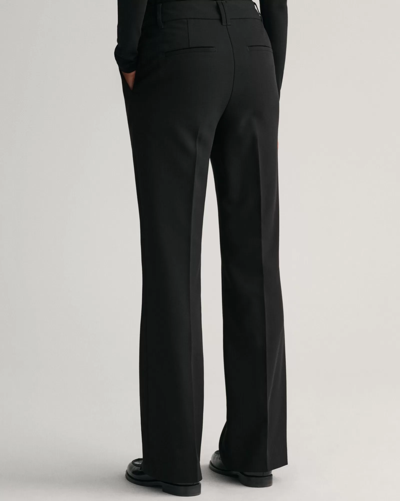 Women GANT Pants*Slim Fit Flared Slacks EBONY BLACK