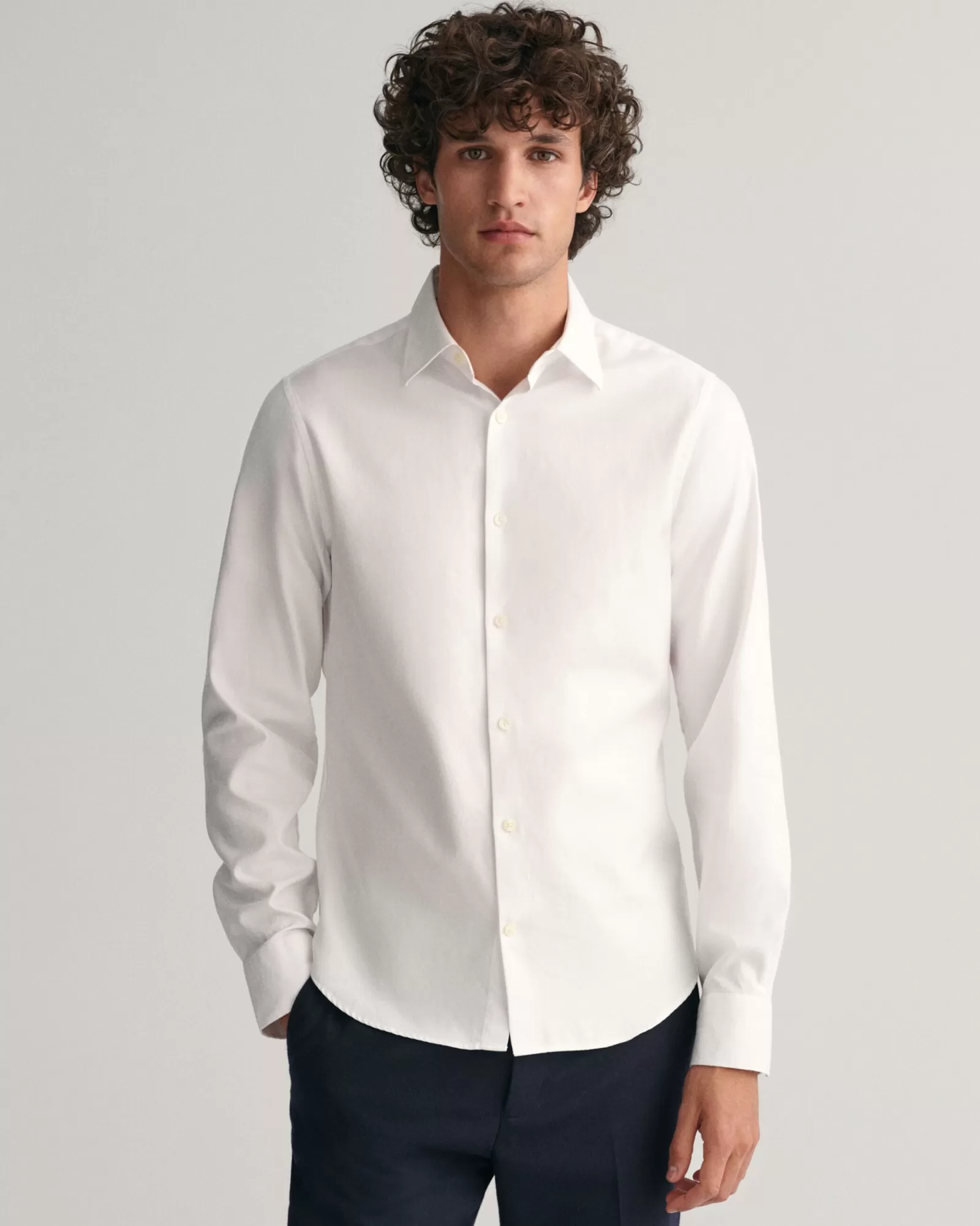 Men GANT Shirts*Slim Fit Formal Twill Shirt WHITE