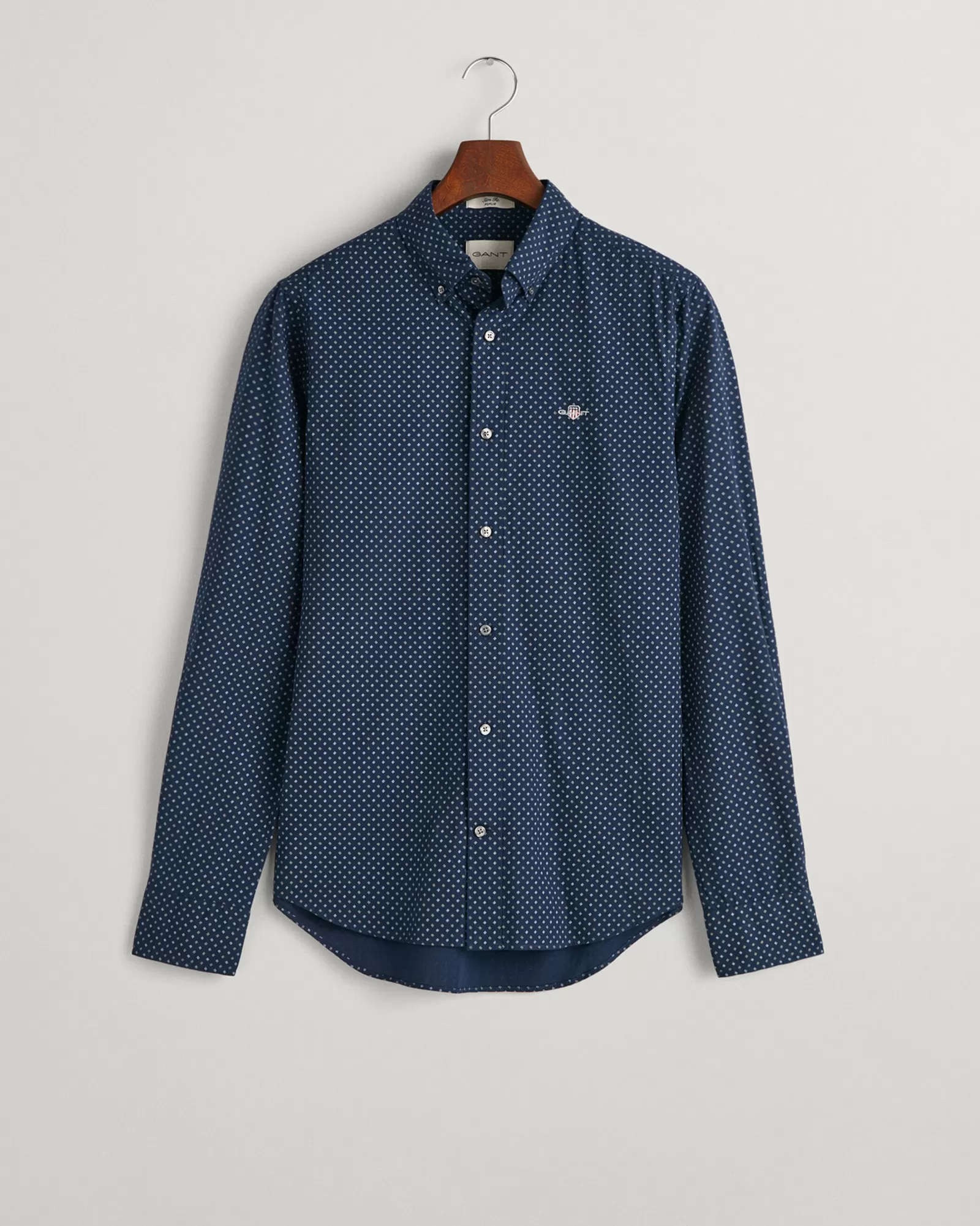 Men GANT Shirts*Slim Fit Micro Print Shirt MARINE